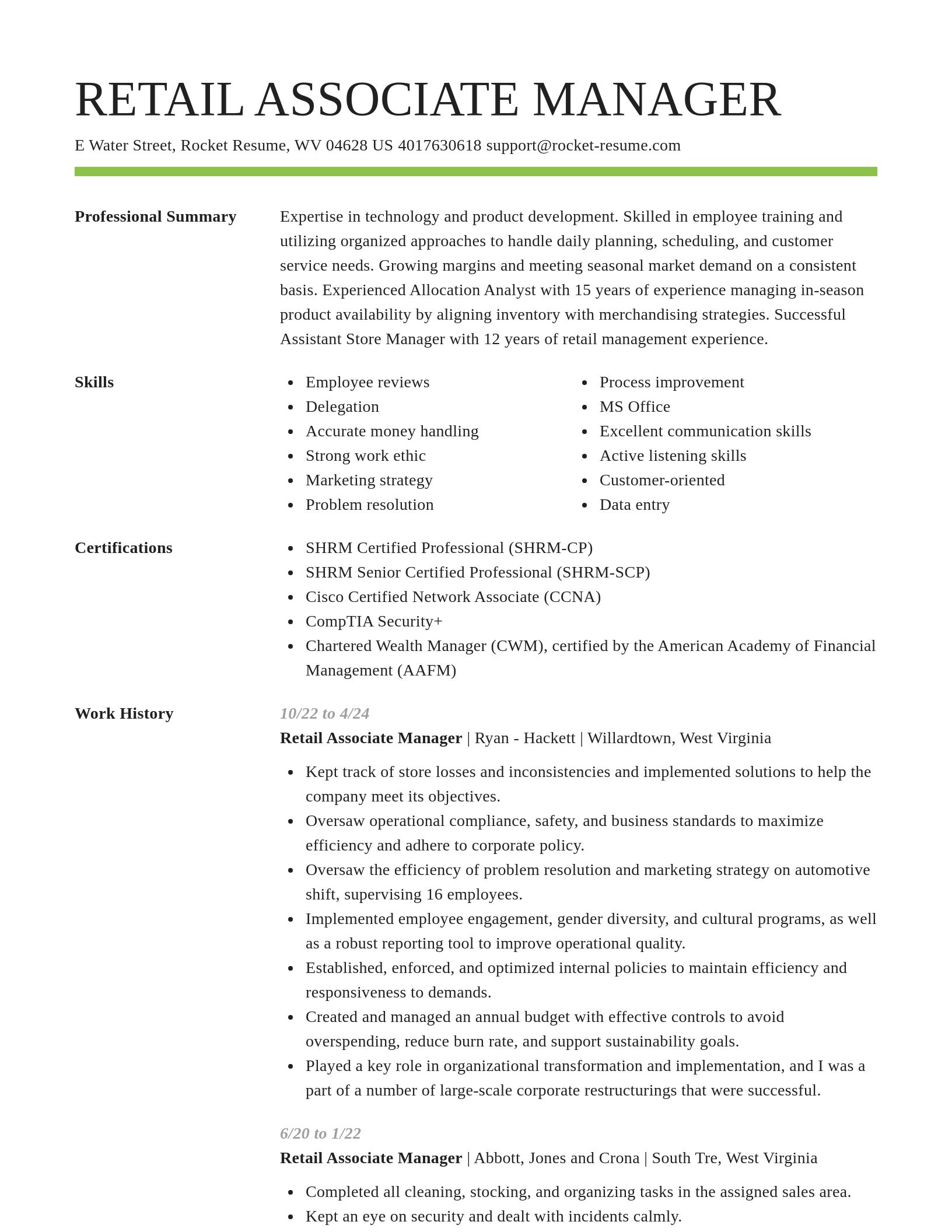 Smart resume template