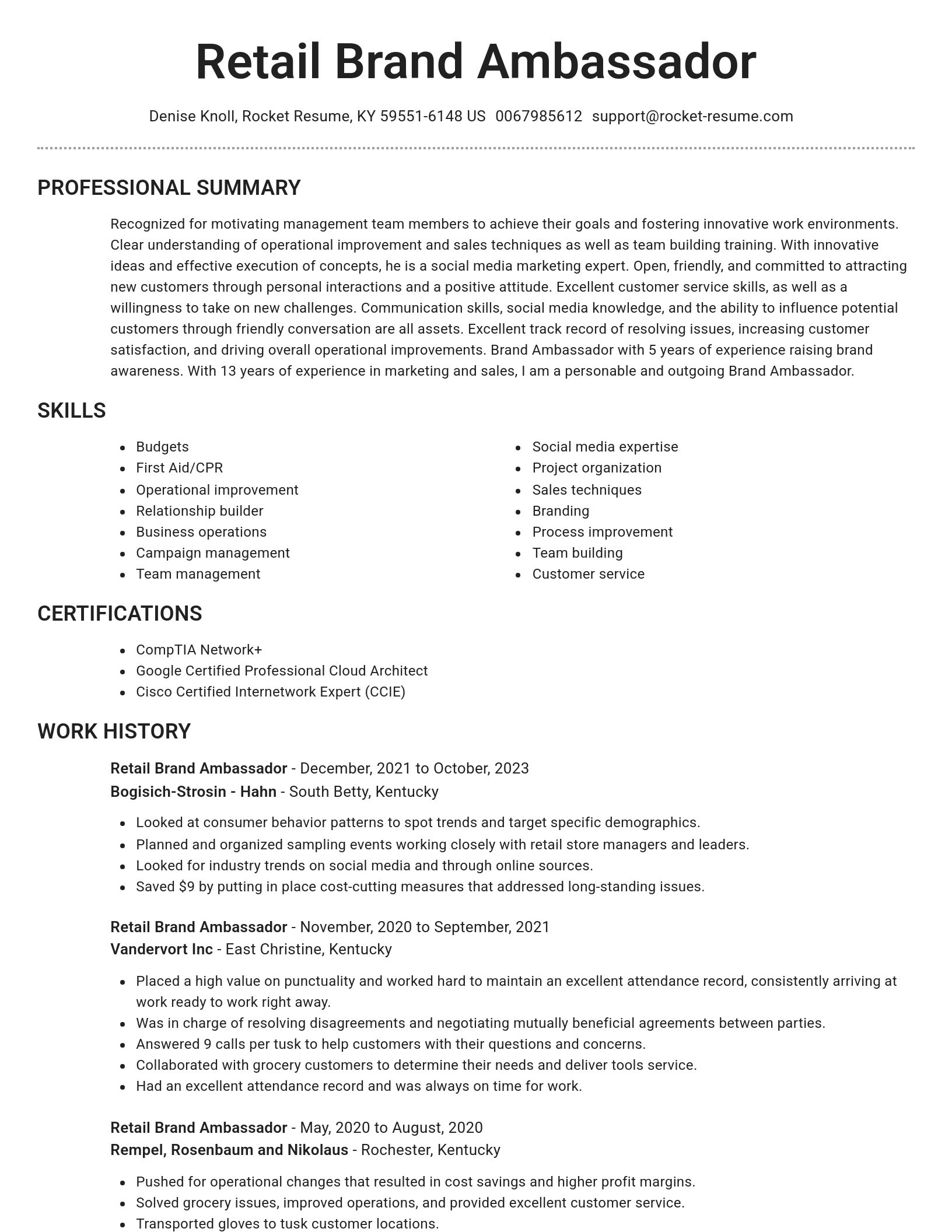 Brilliant resume template