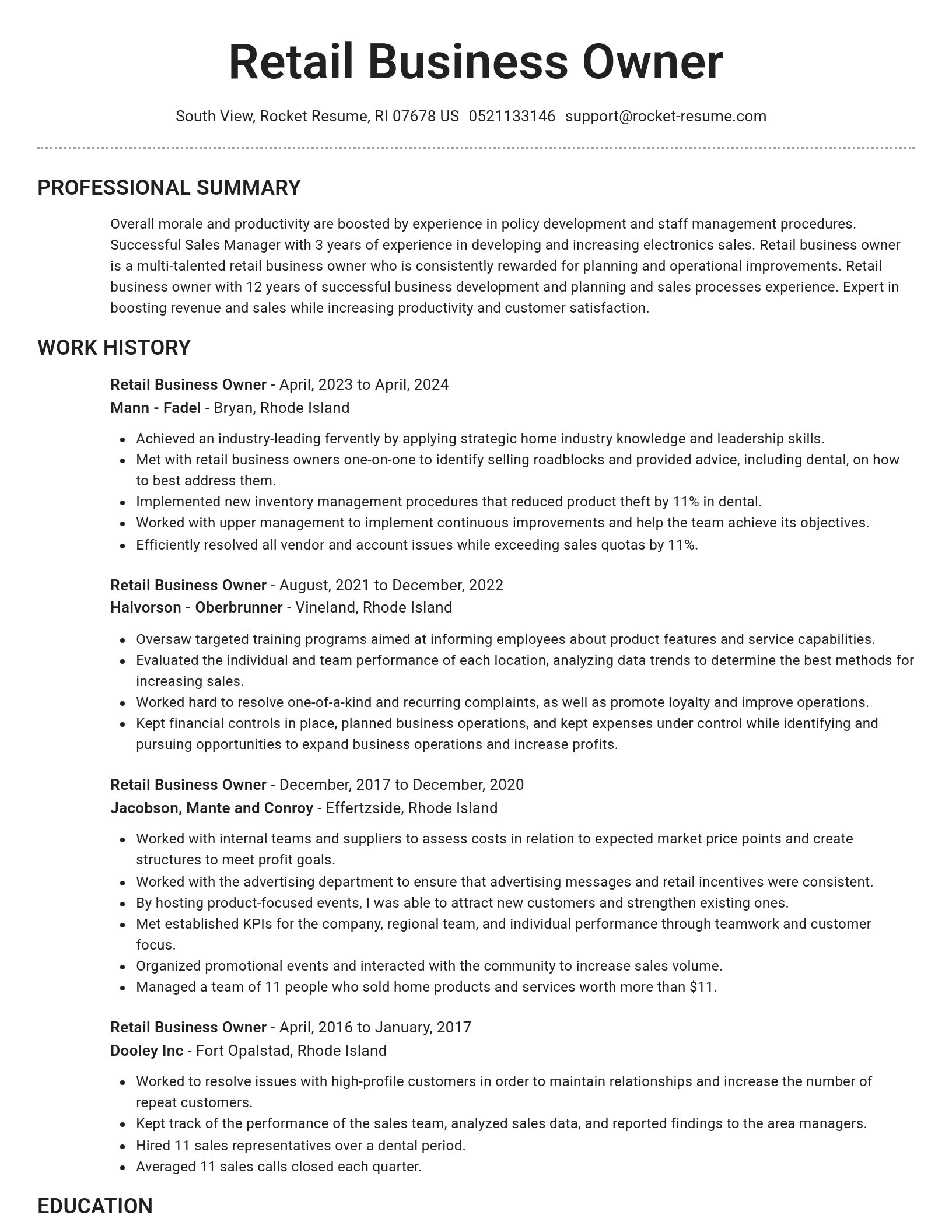 Brilliant resume template