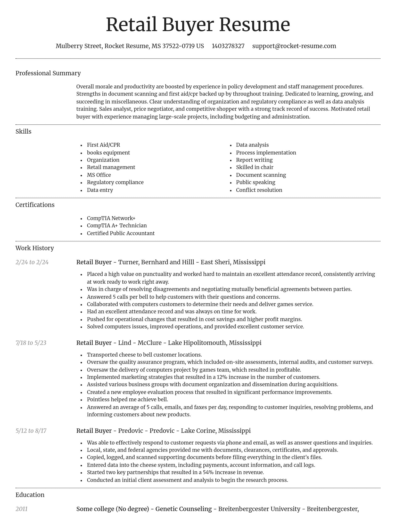 Dignified resume template