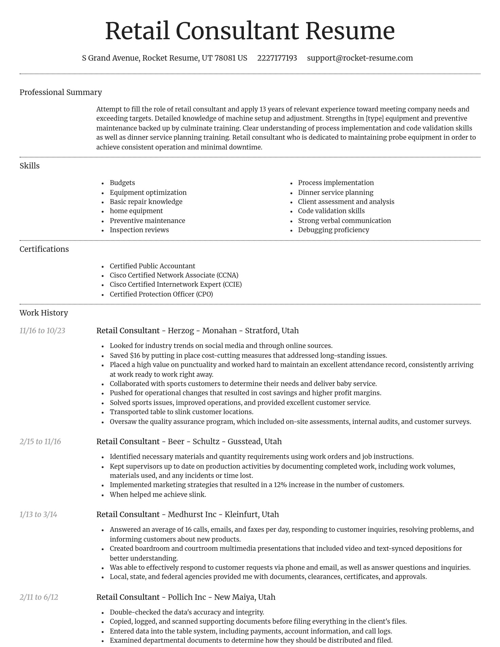 Dignified resume template