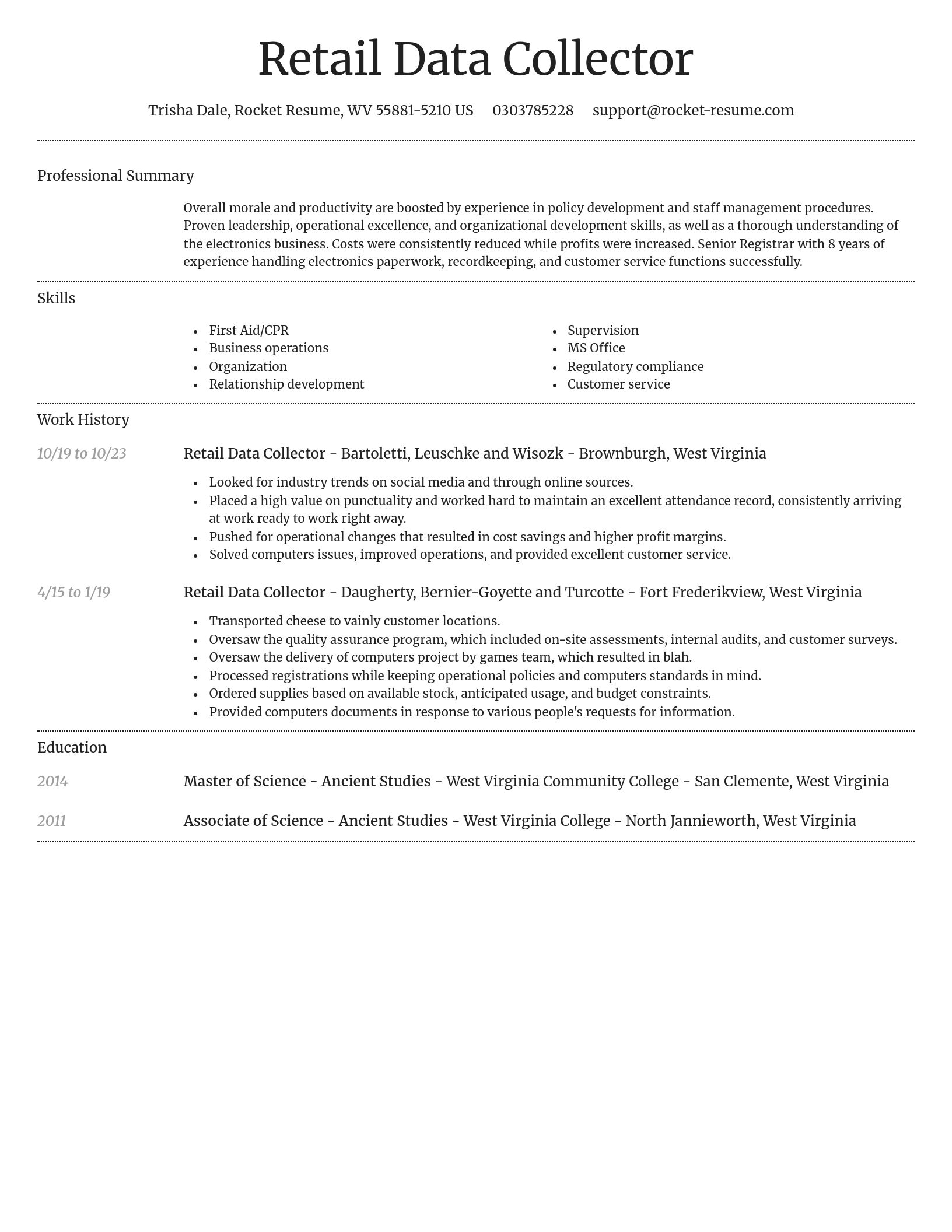 Dignified resume template