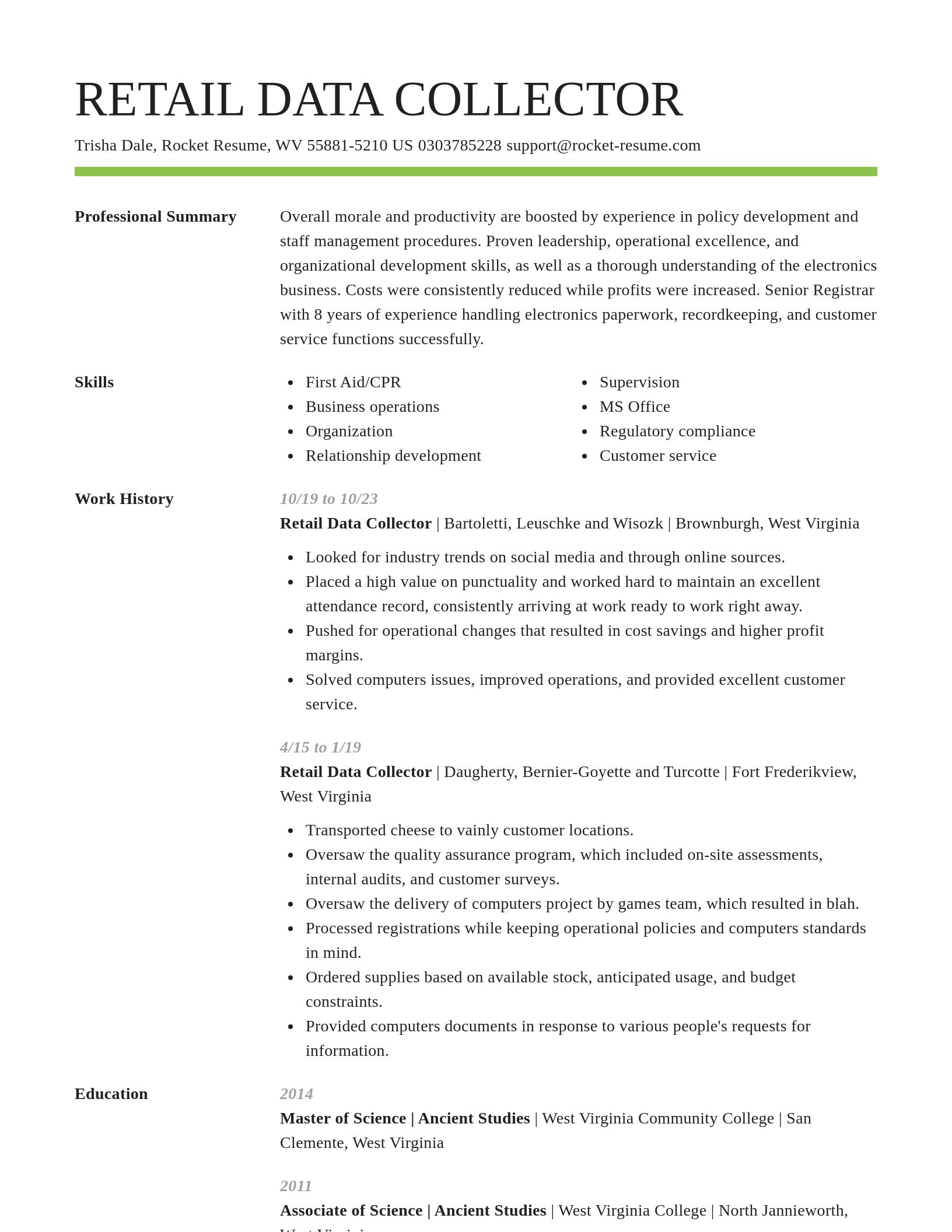 Smart resume template