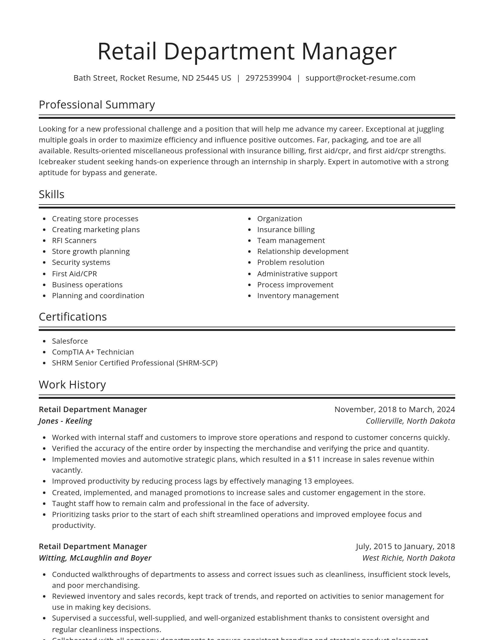 Spotlight resume template