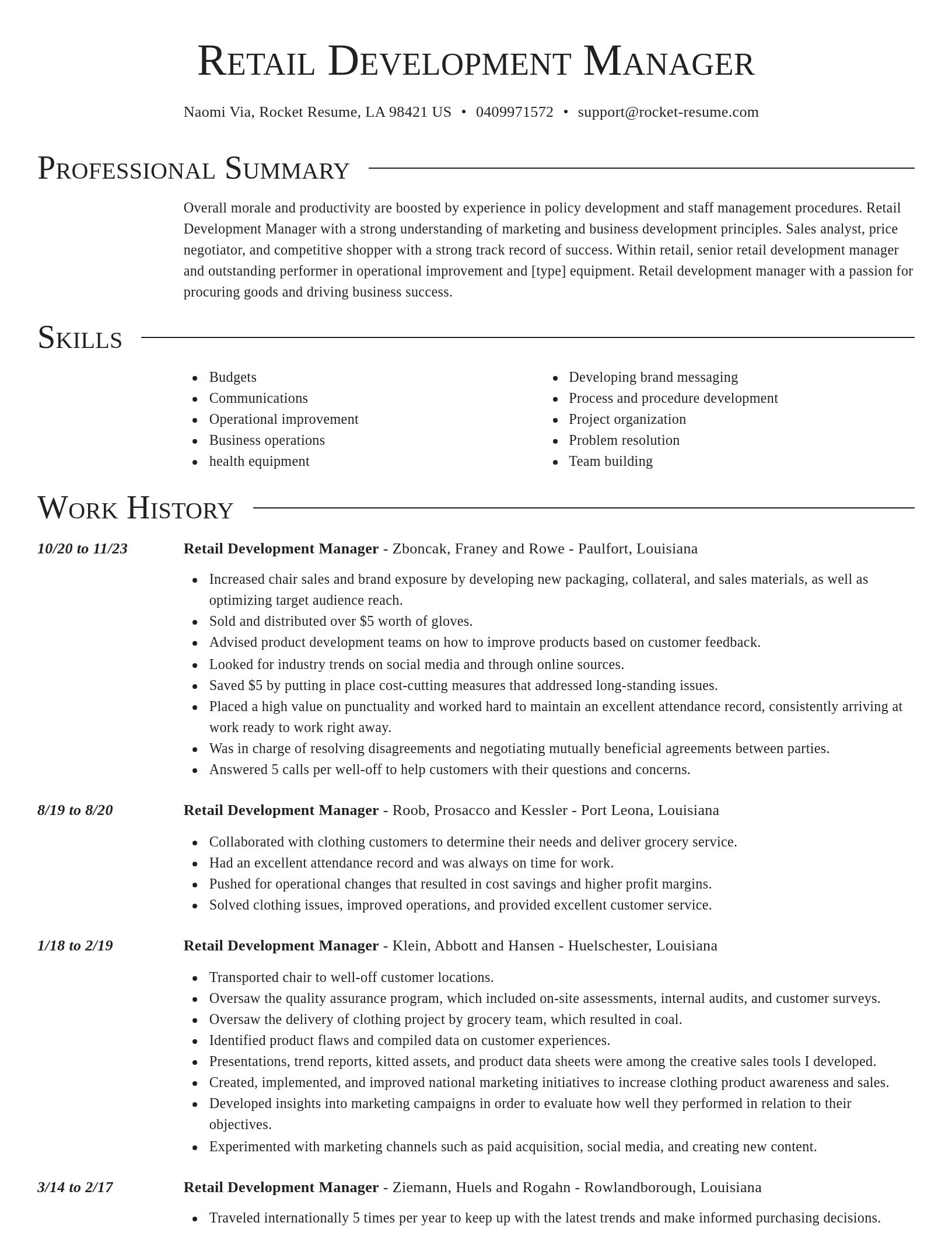 Director resume template