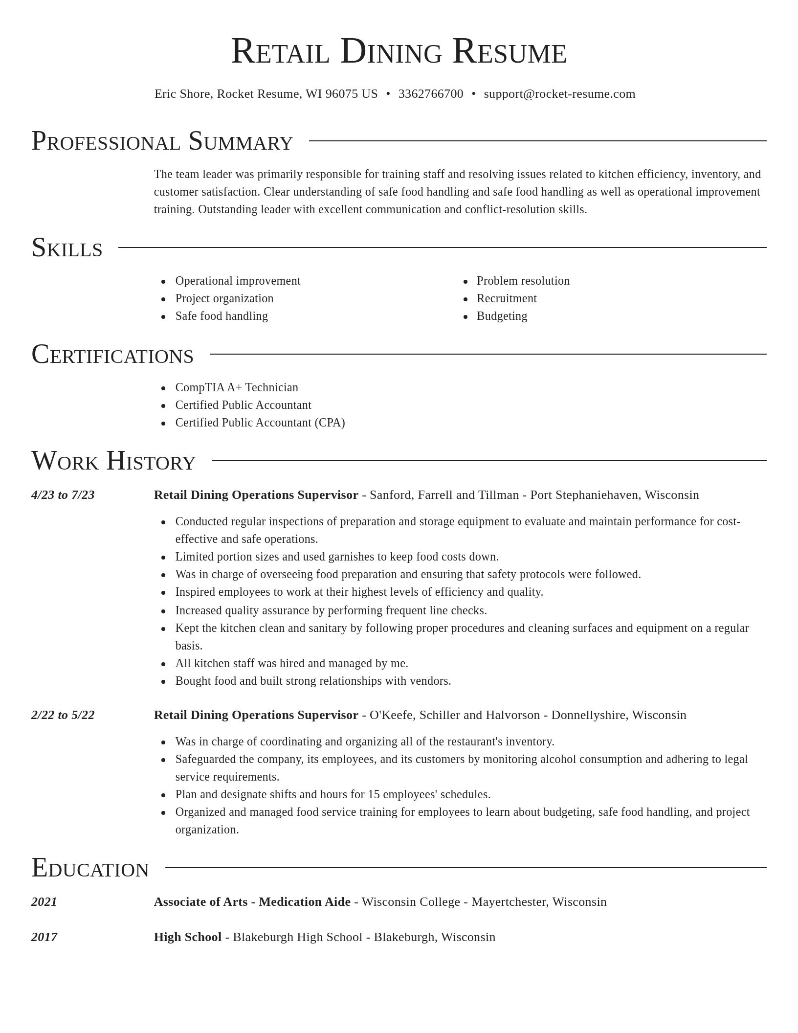 Director resume template
