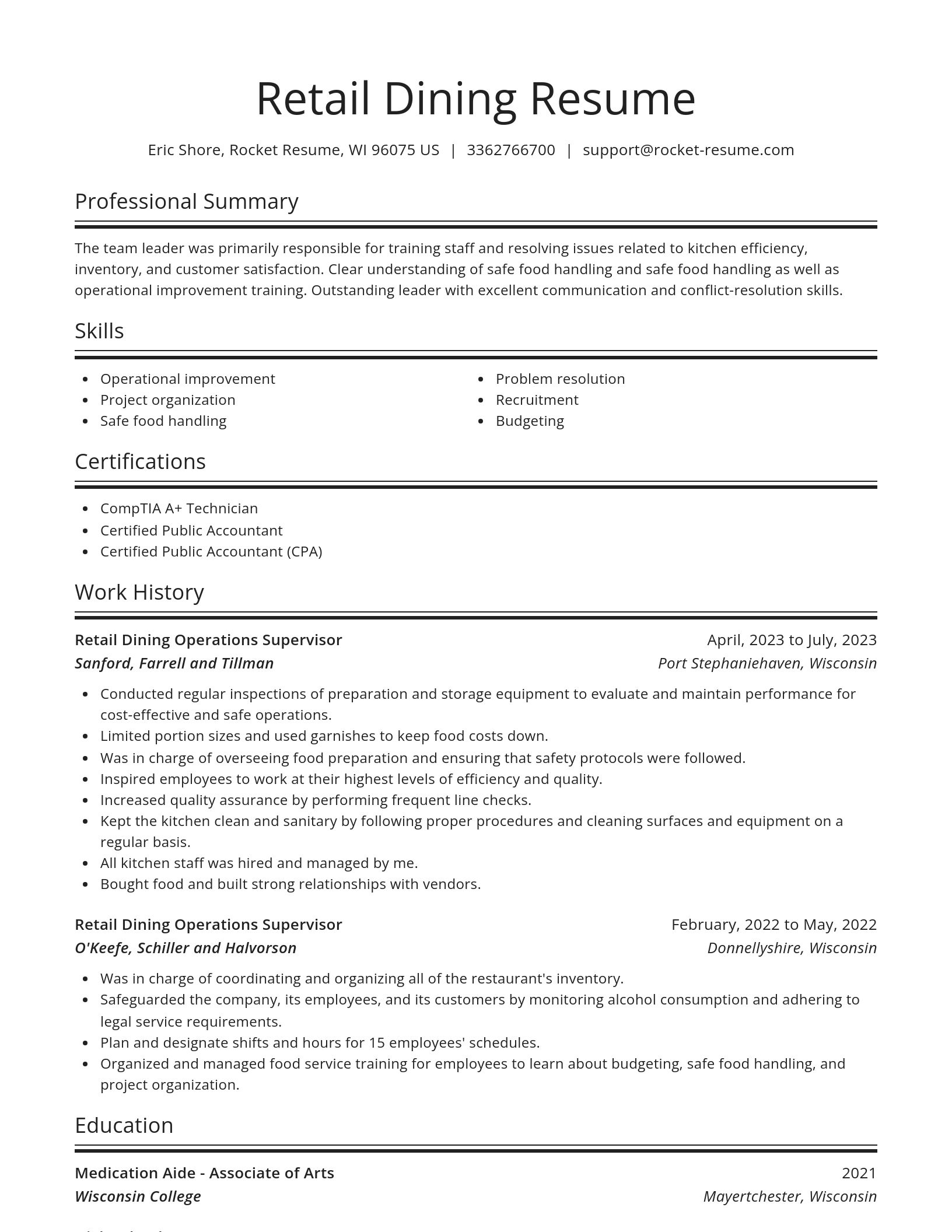 Spotlight resume template