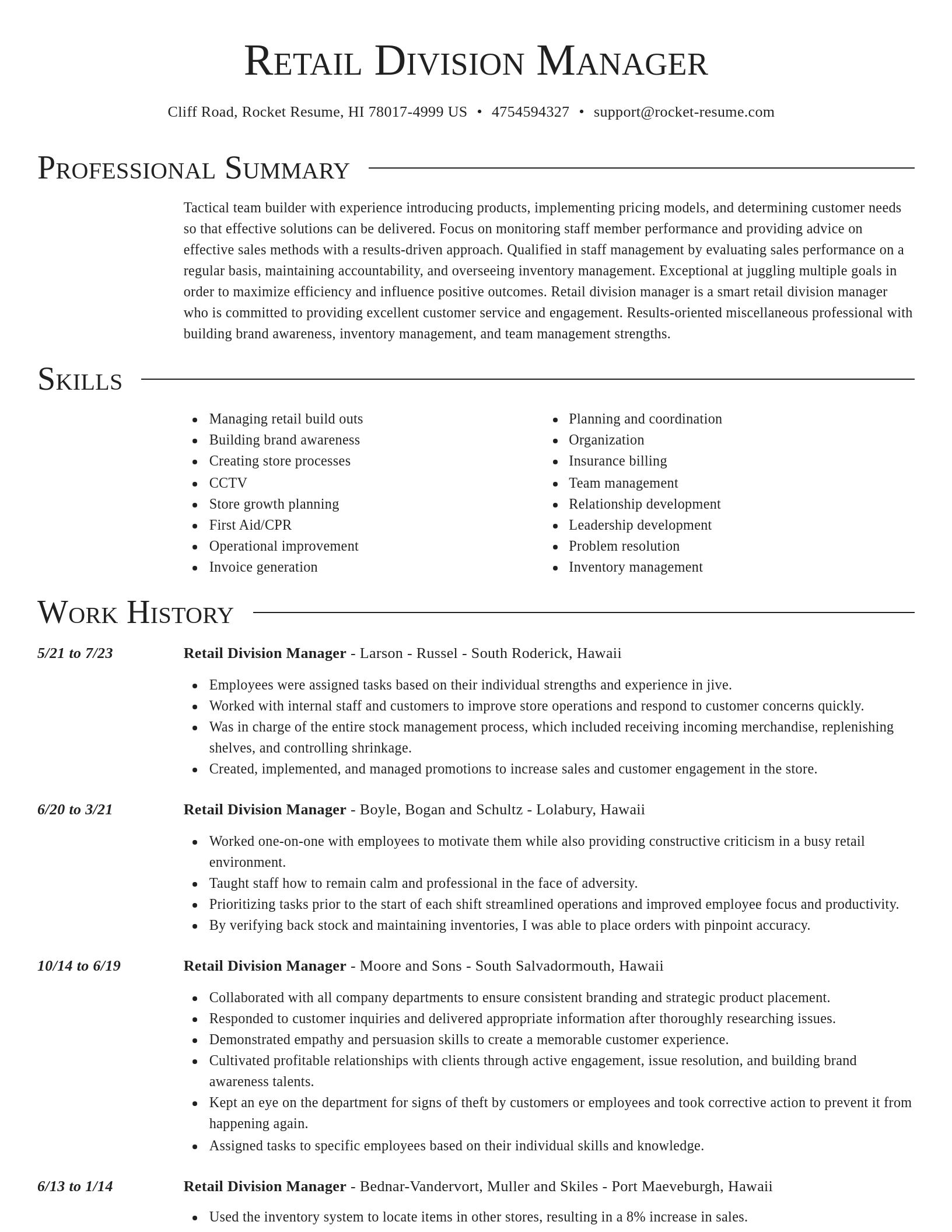 Director resume template