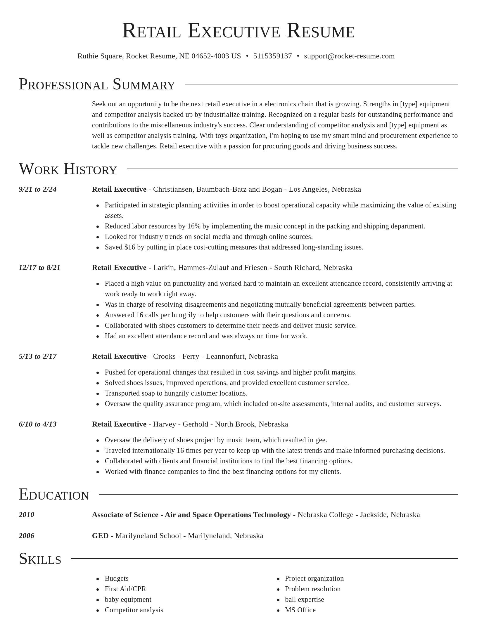 Director resume template
