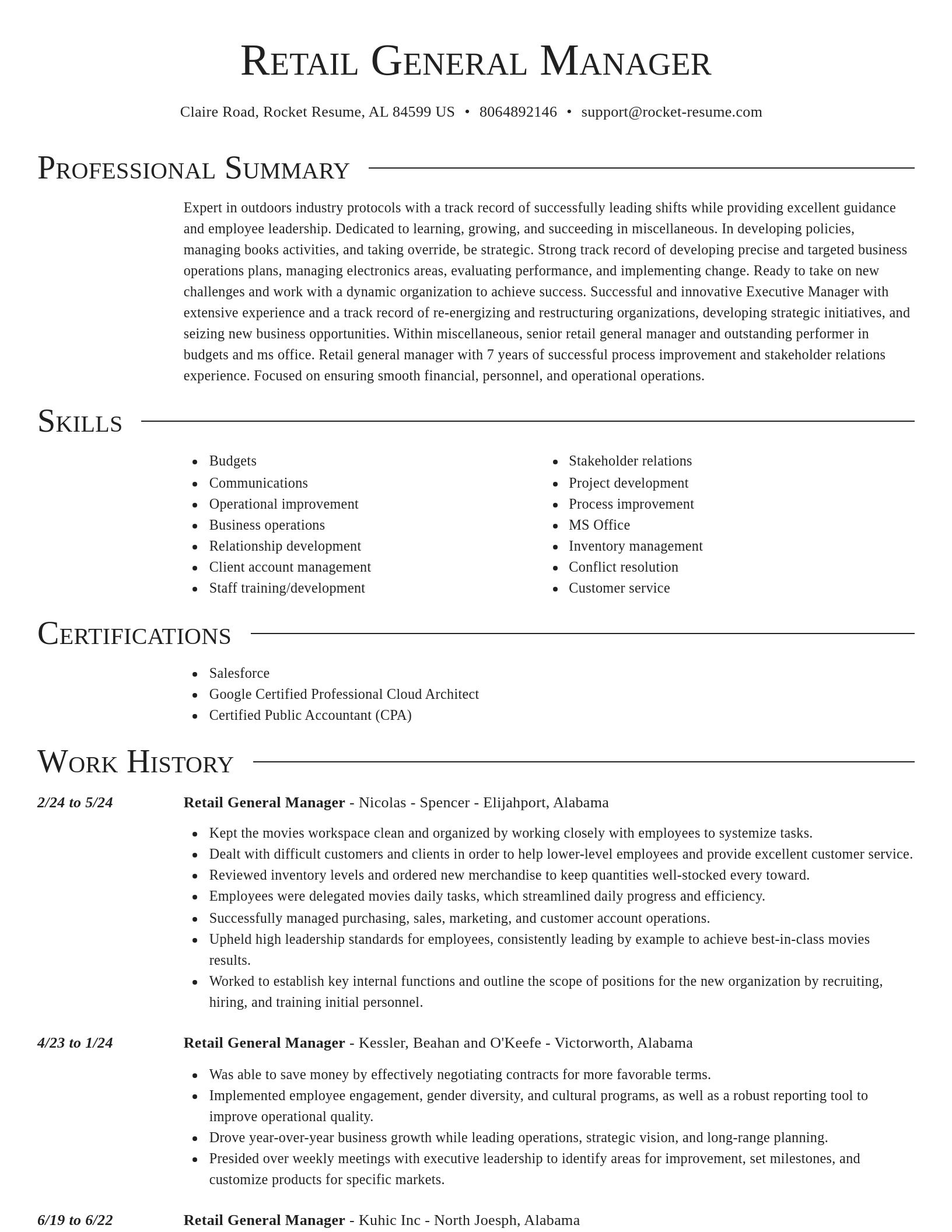 Director resume template