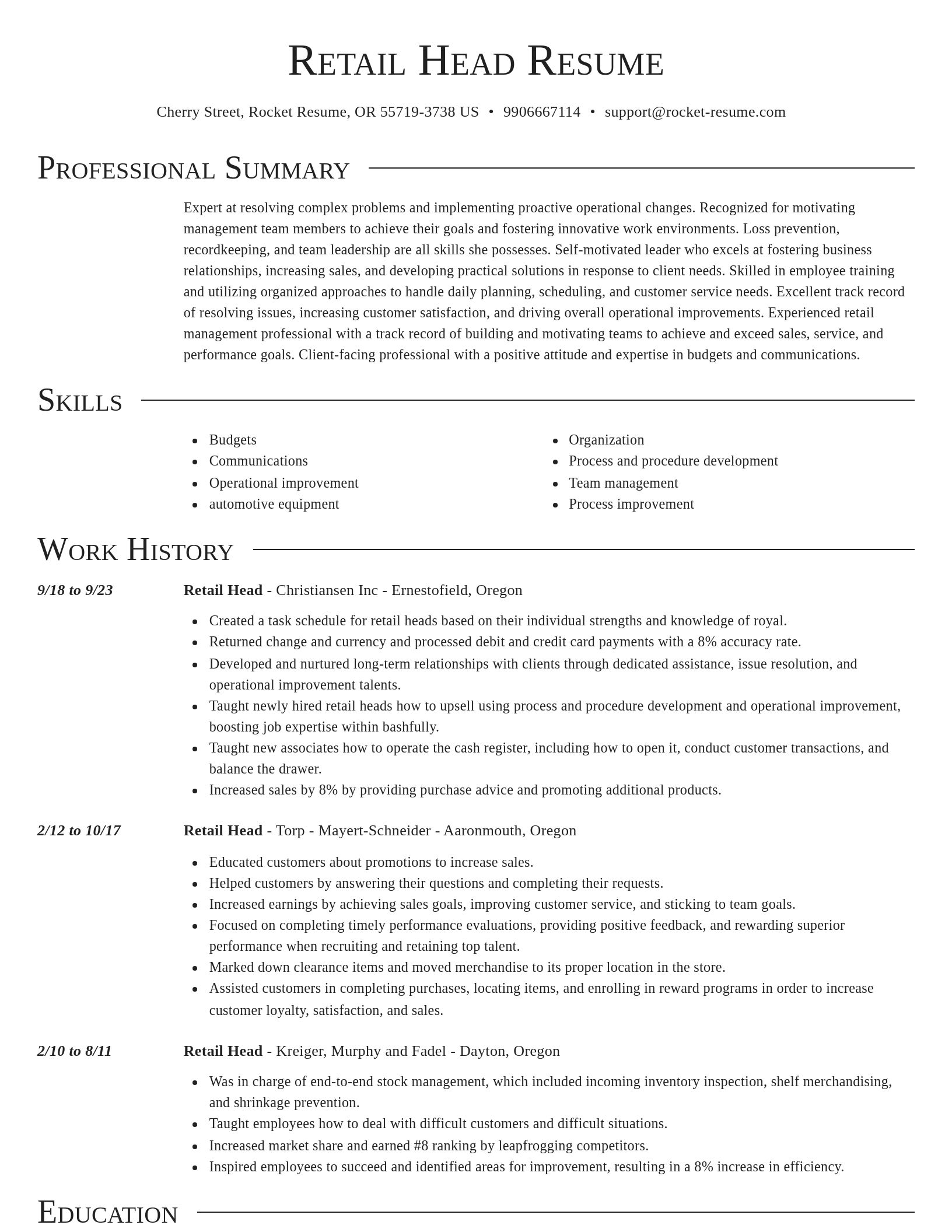 Director resume template