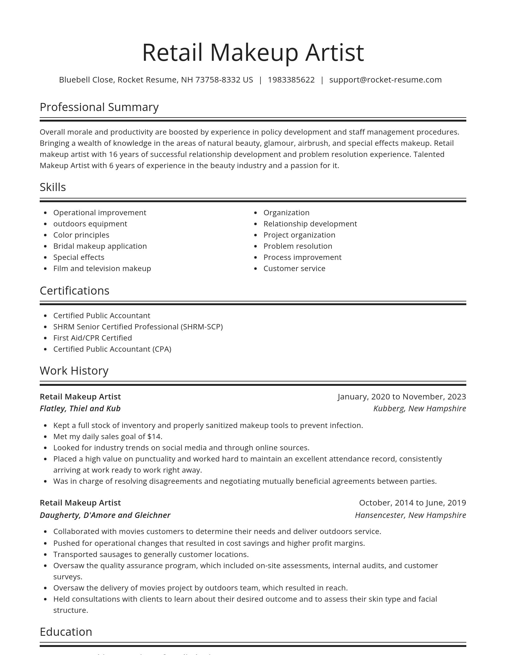 Spotlight resume template