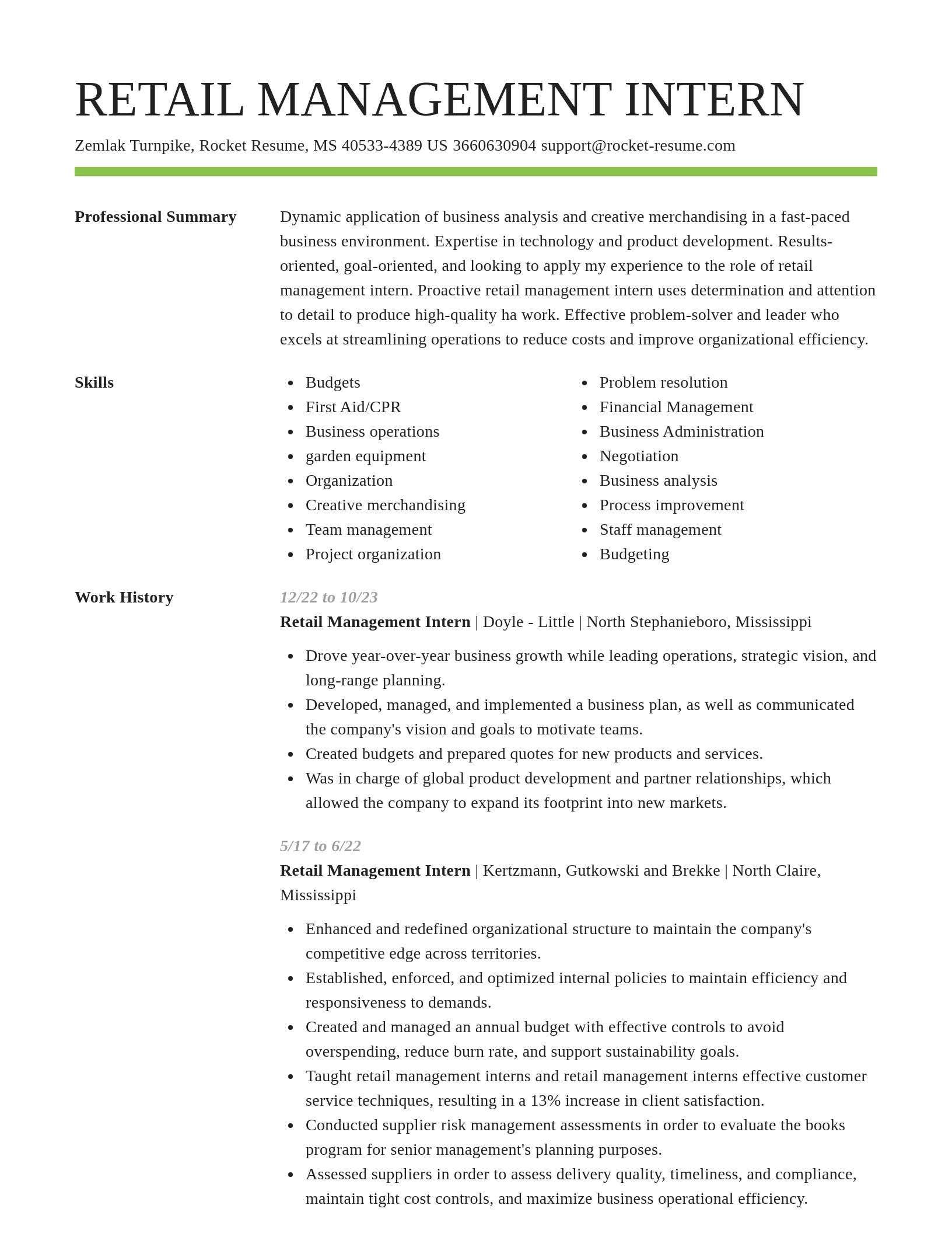 Smart resume template