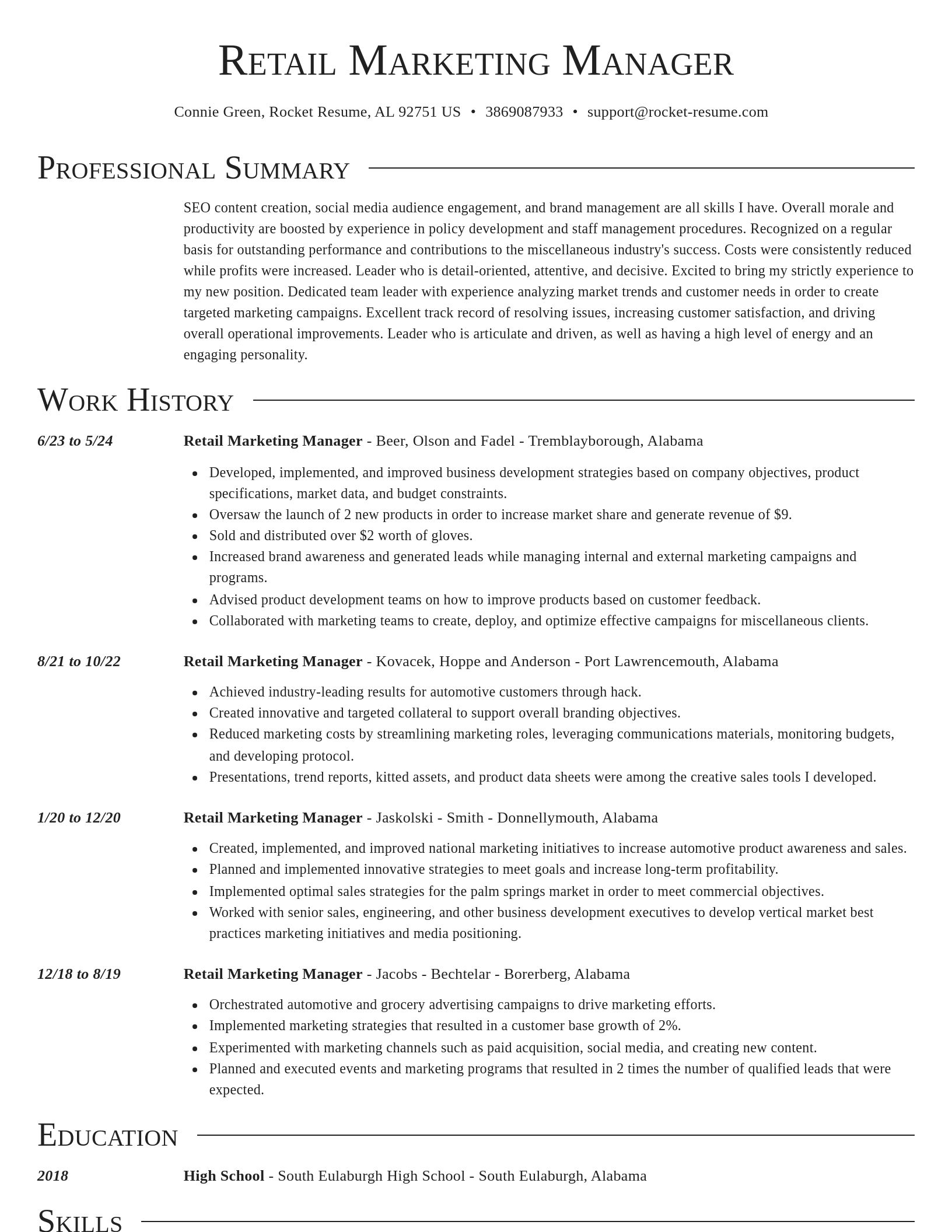 Director resume template