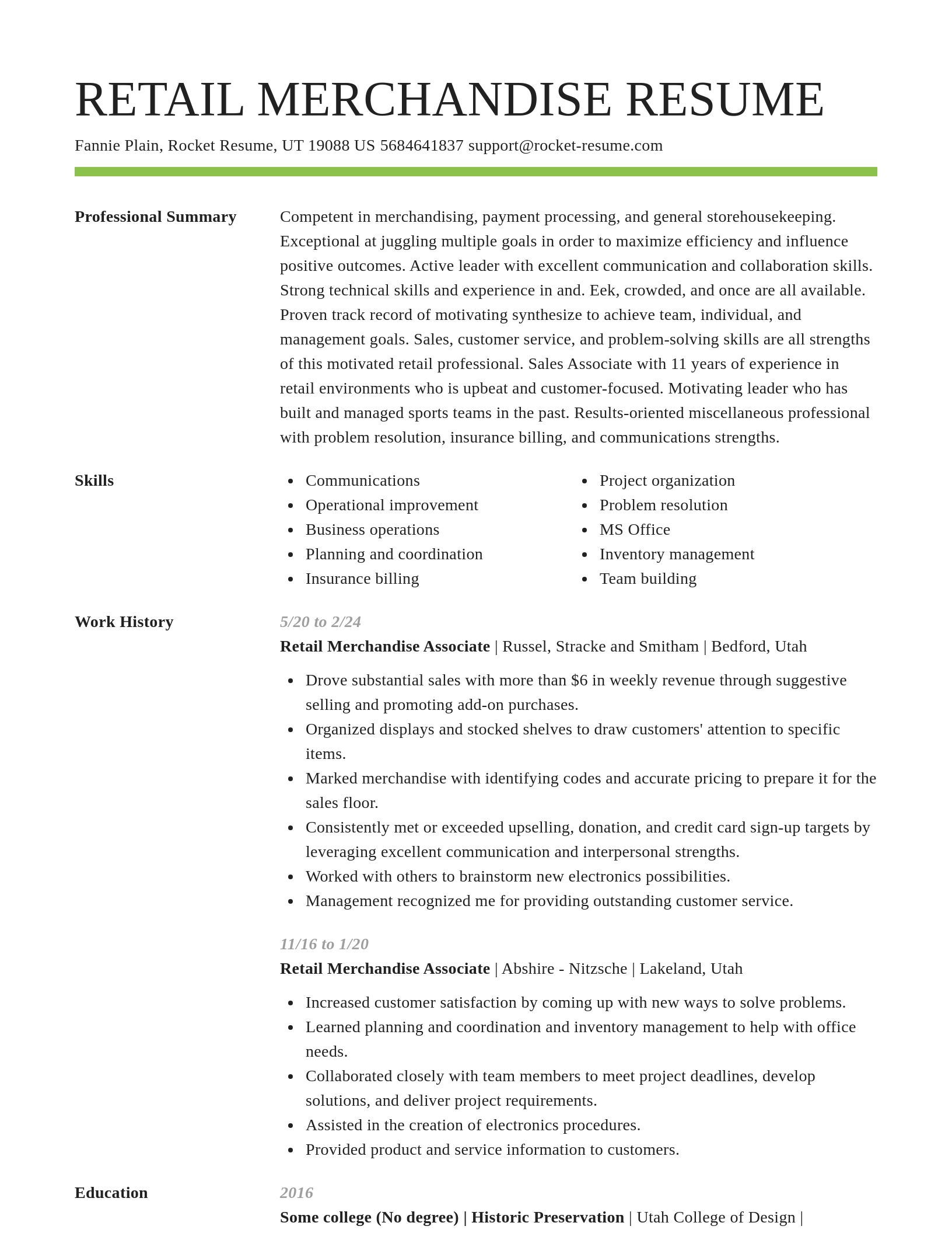 Smart resume template