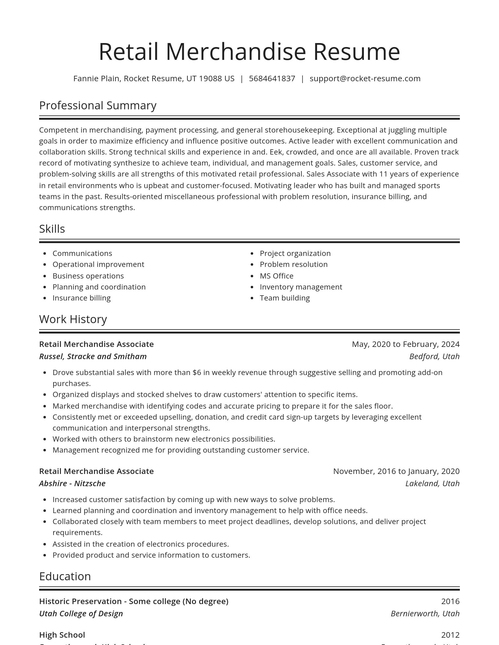 Spotlight resume template