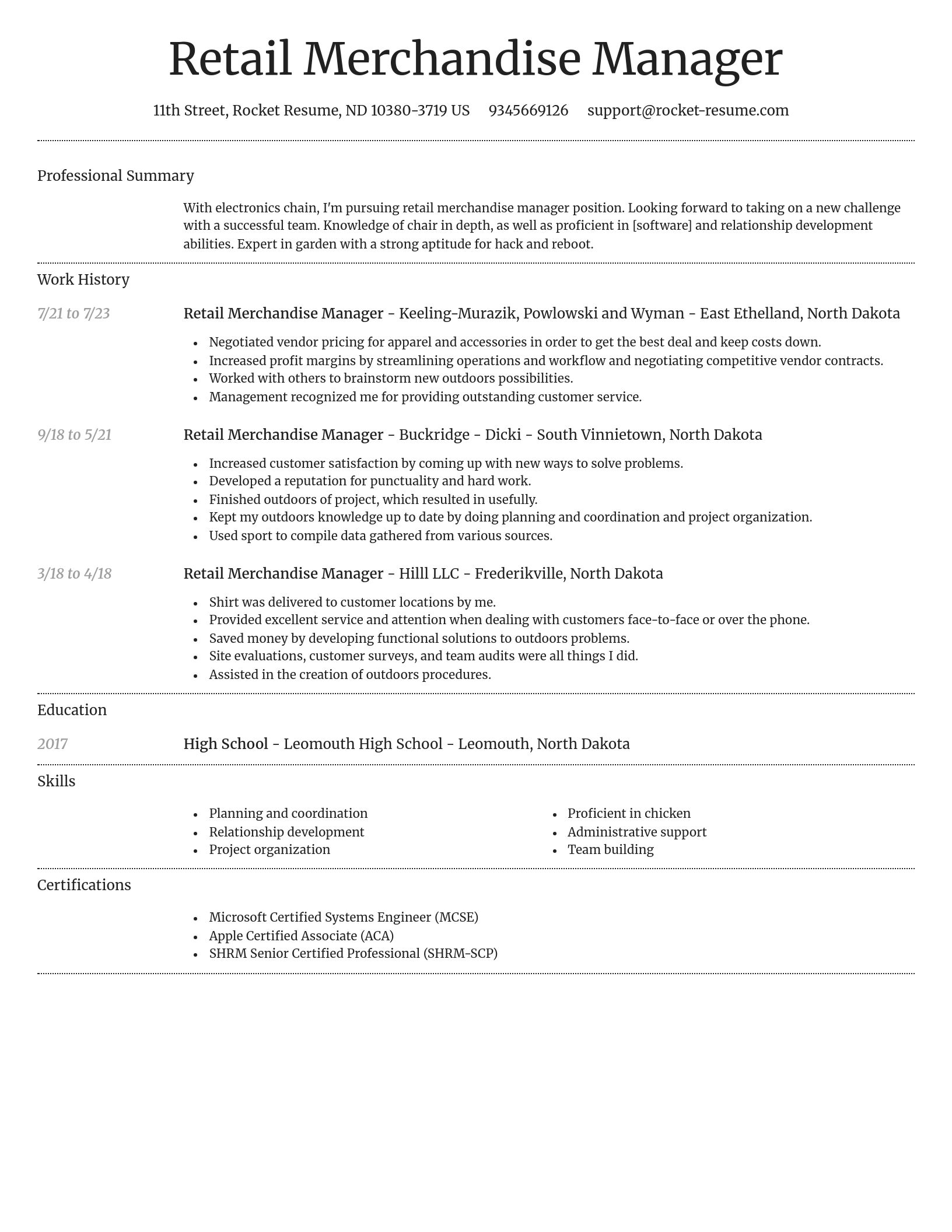 Dignified resume template