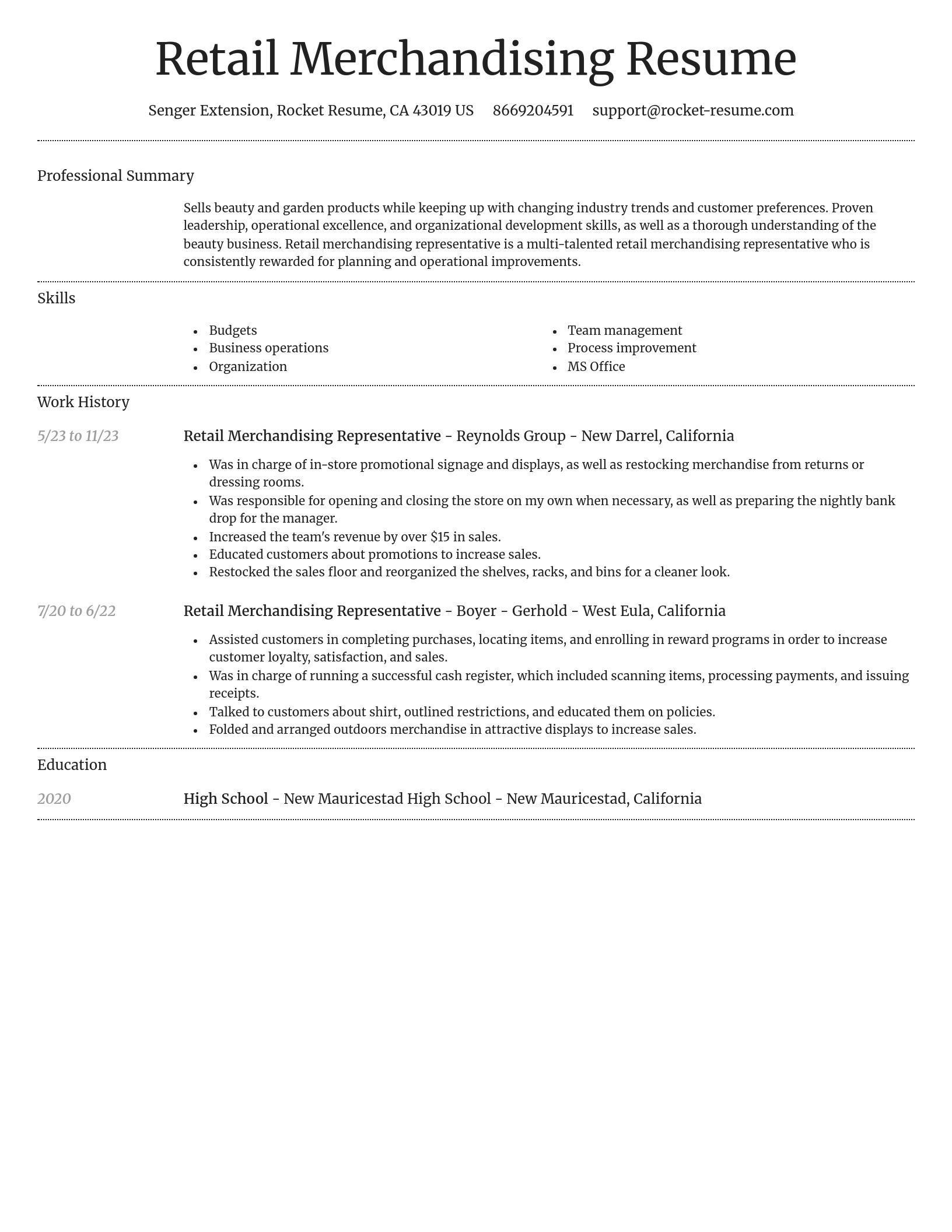 Dignified resume template