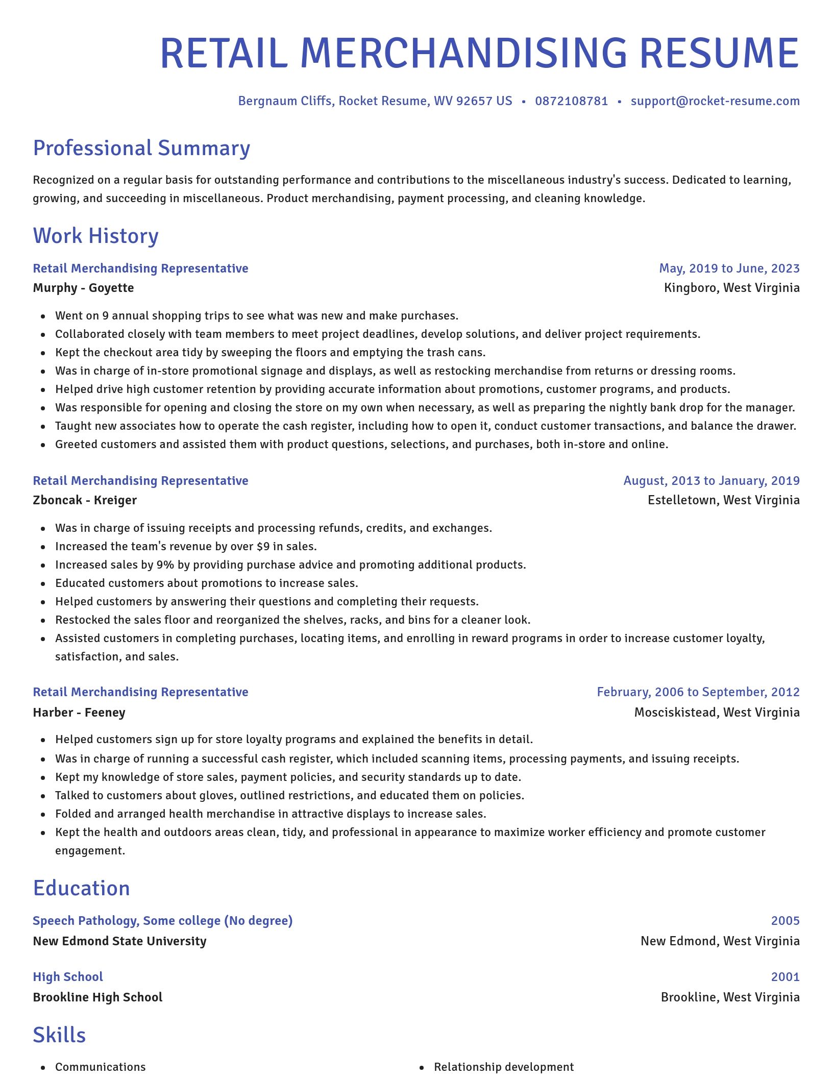 Novel resume template