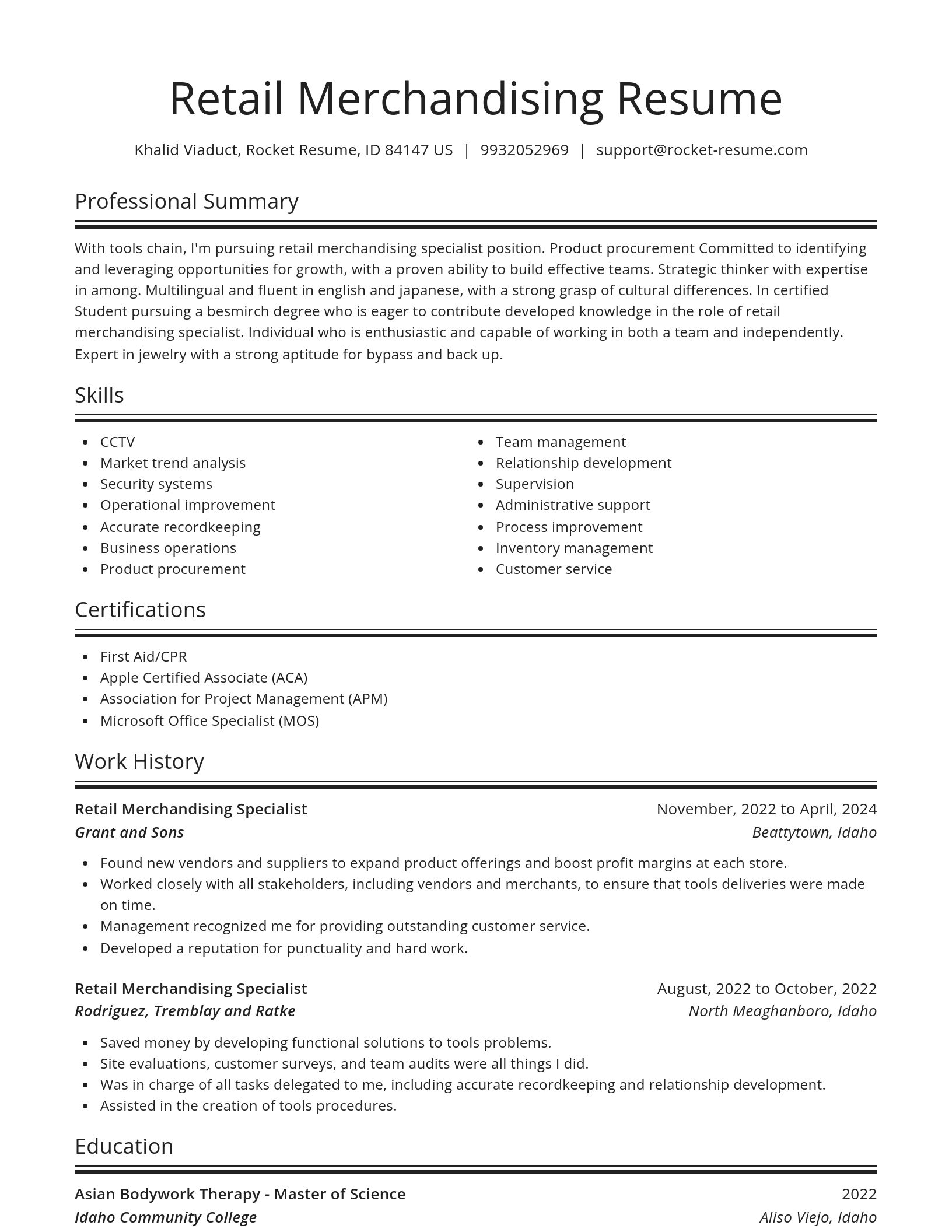 Spotlight resume template