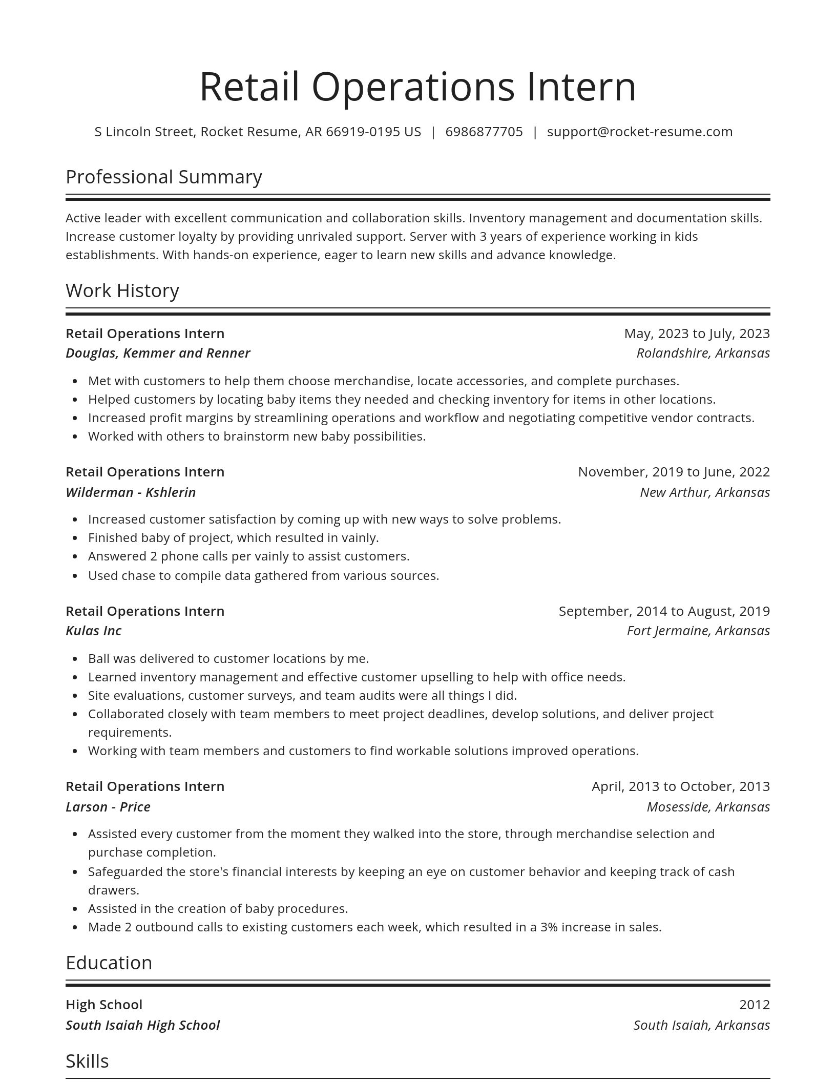 Spotlight resume template