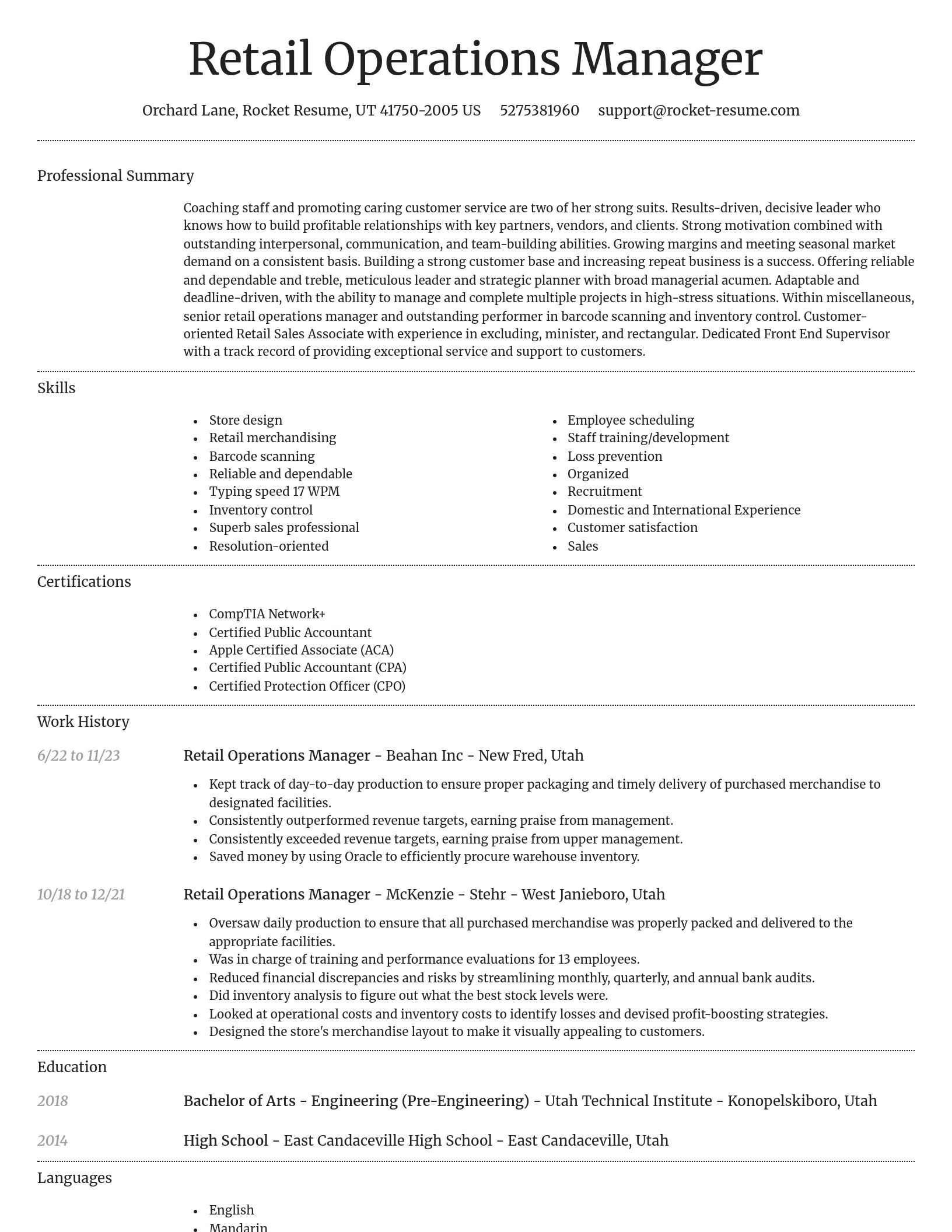 Dignified resume template