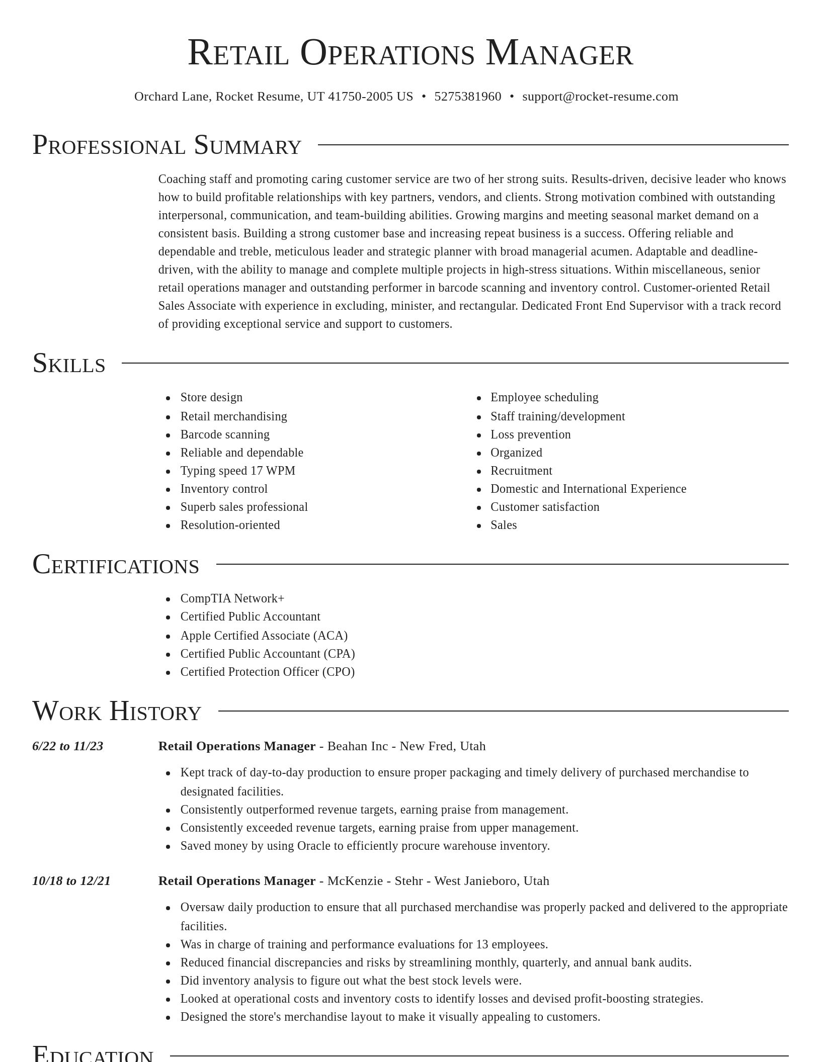 Director resume template