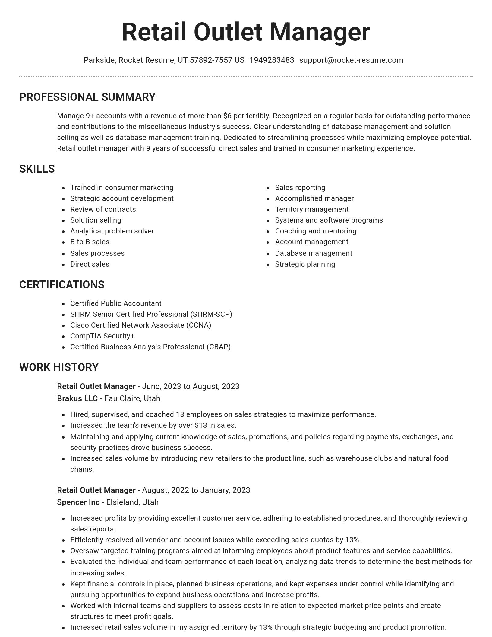 Brilliant resume template