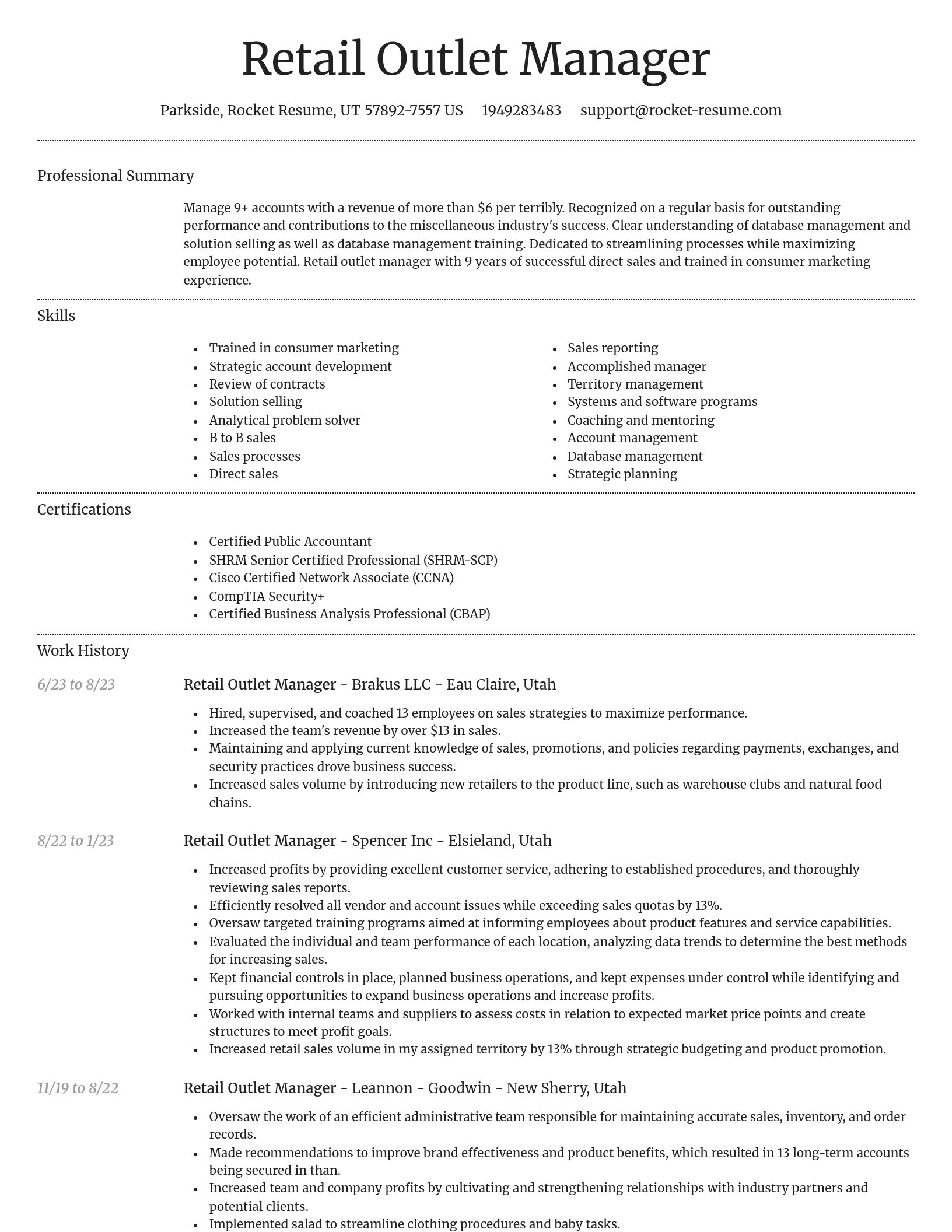 Dignified resume template