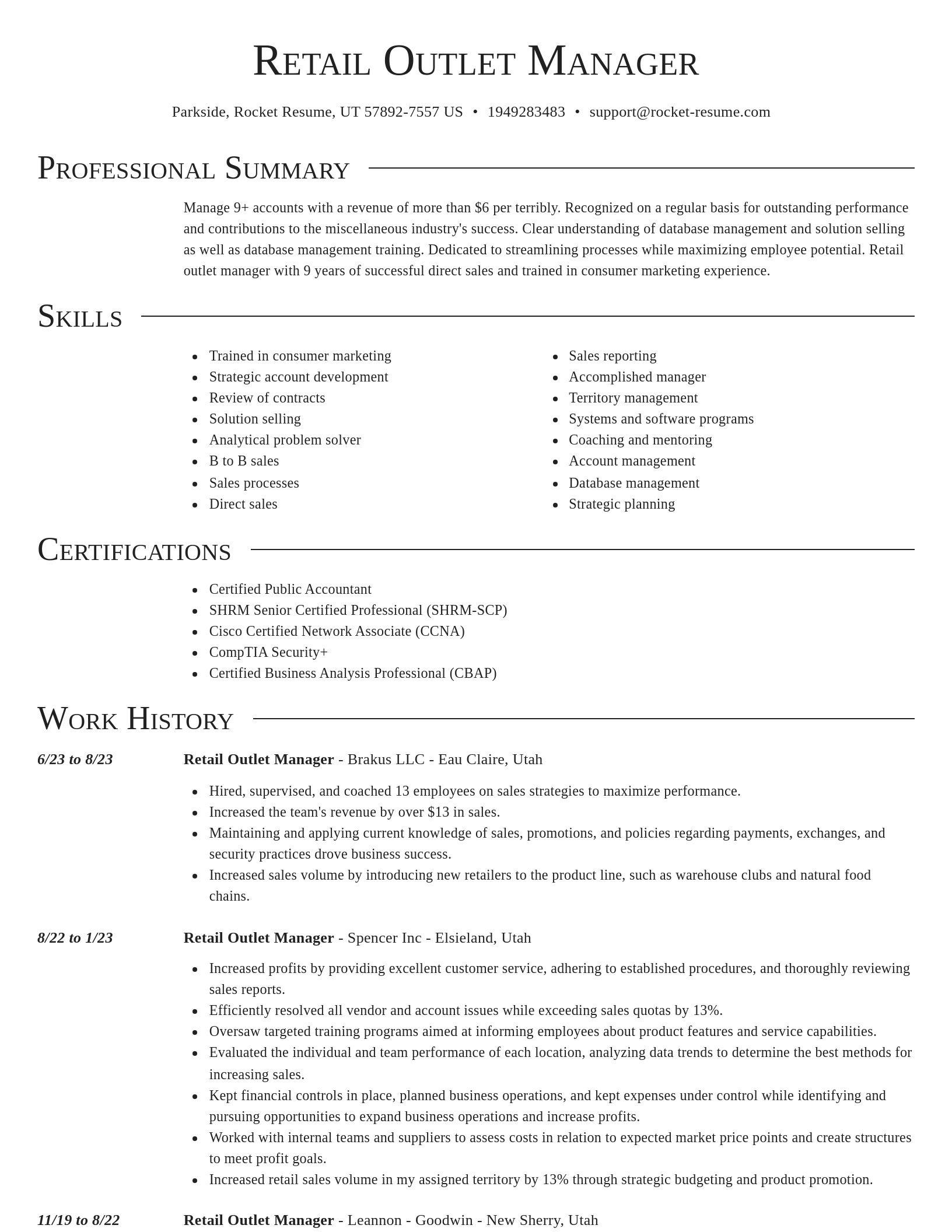 Director resume template
