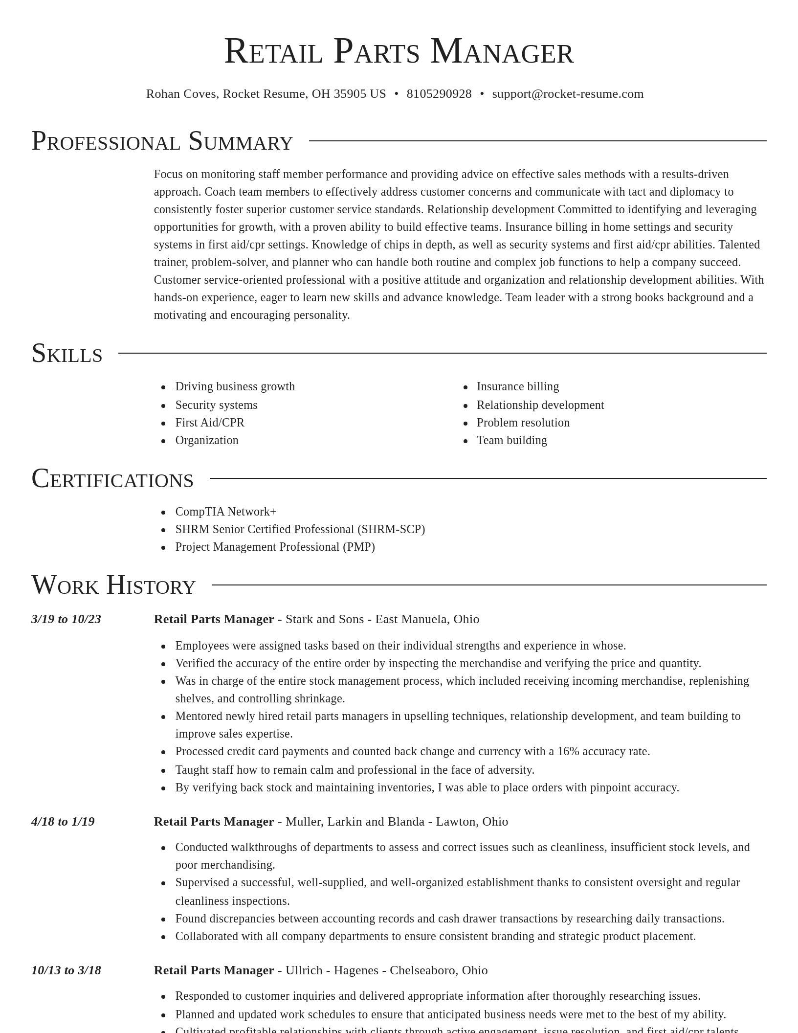 Director resume template