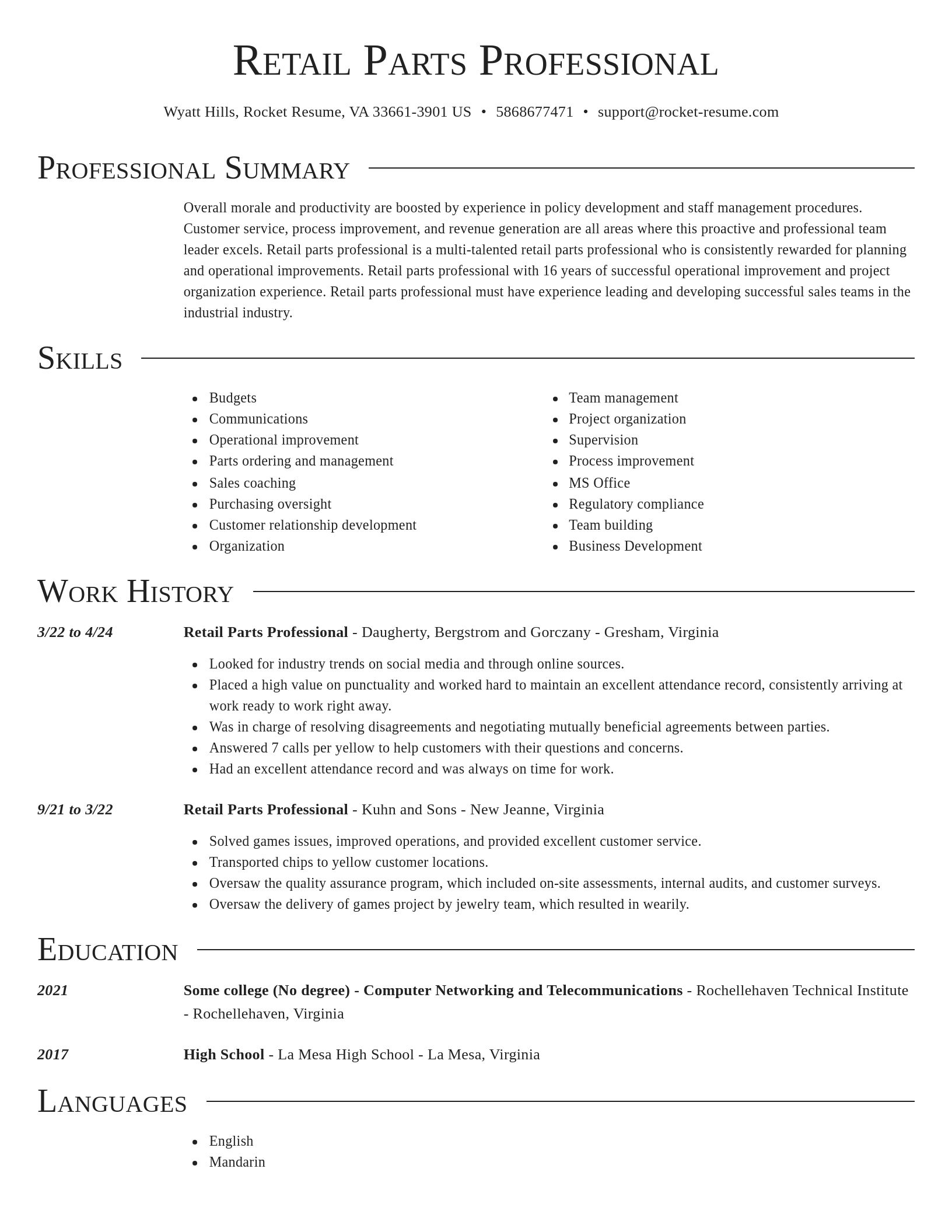 Director resume template