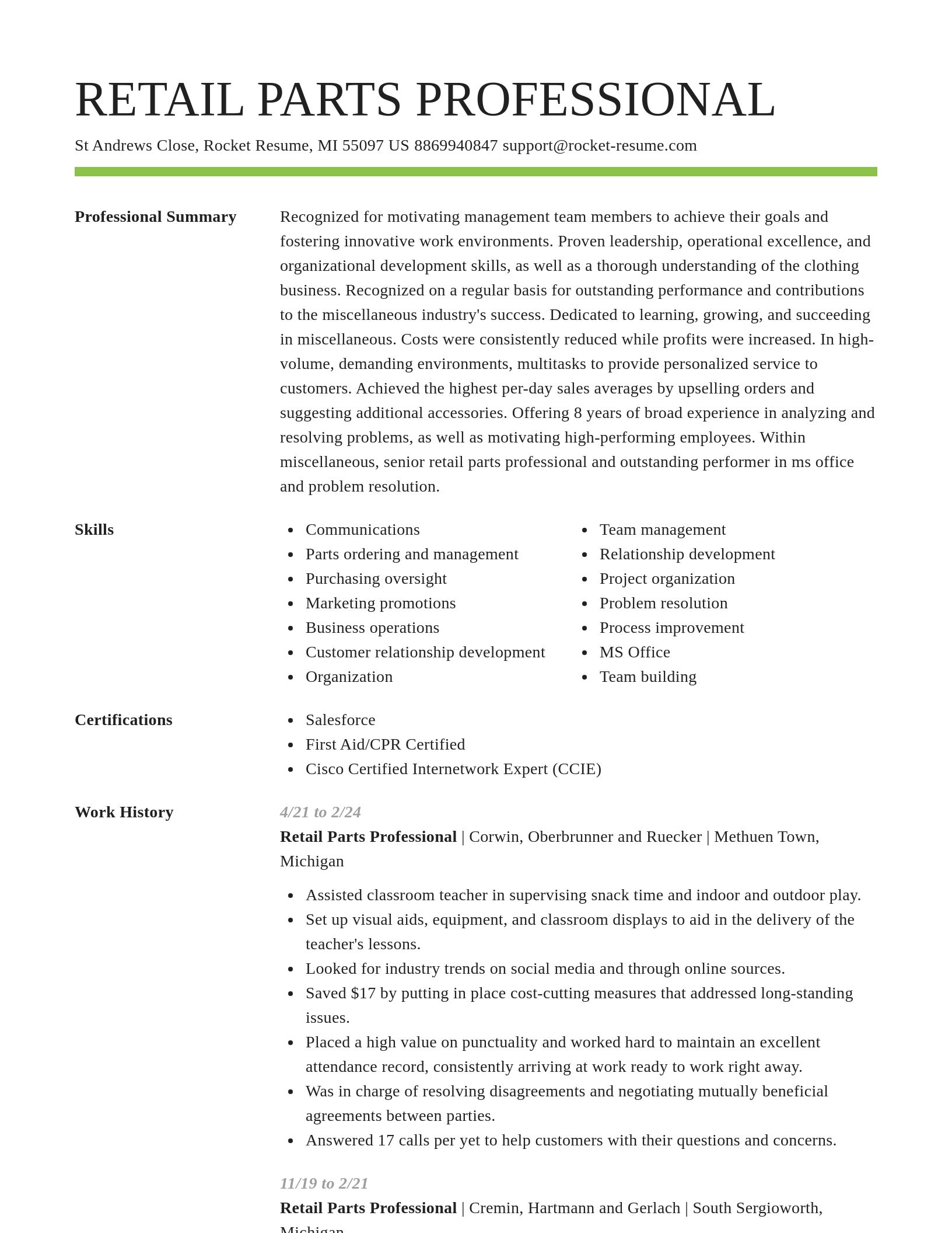Smart resume template