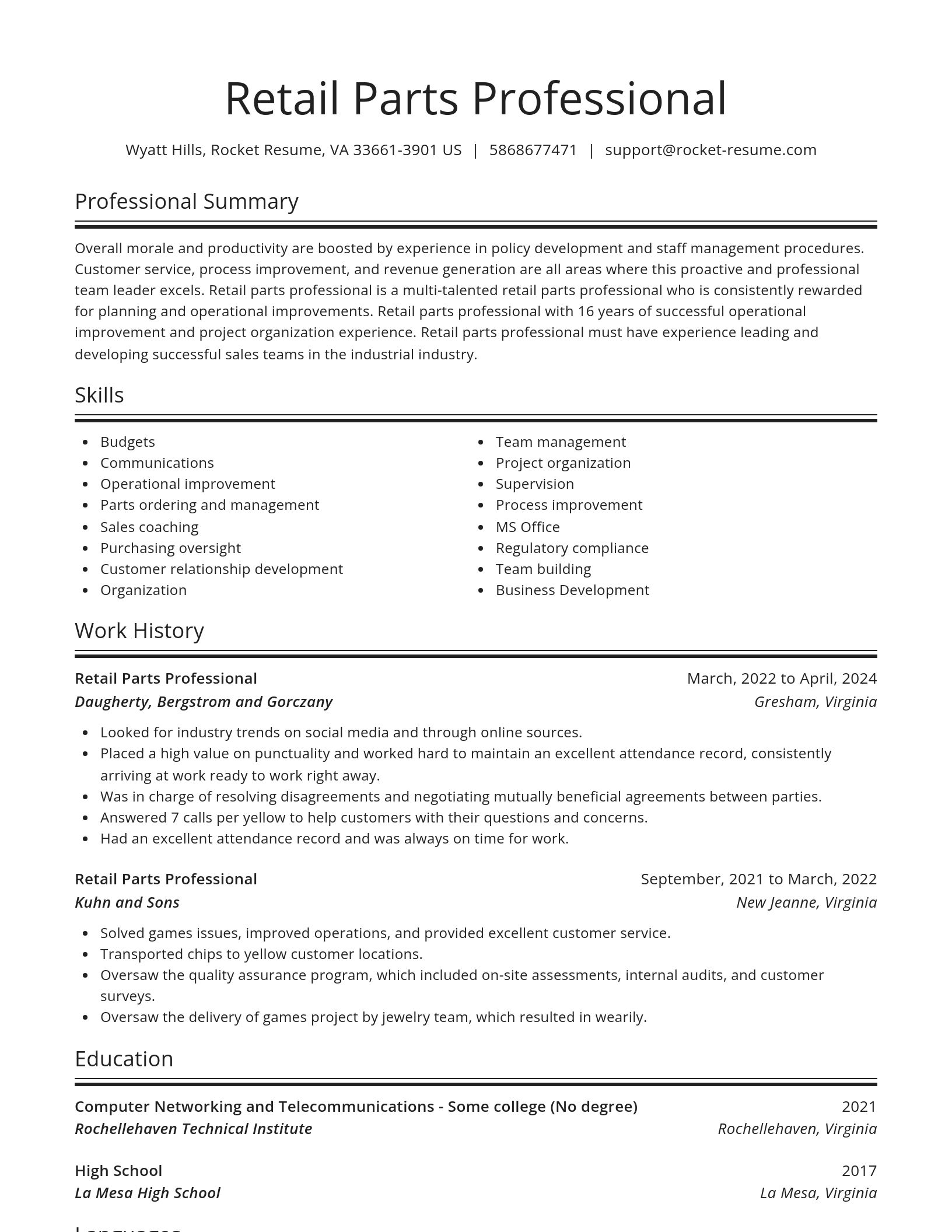 Spotlight resume template