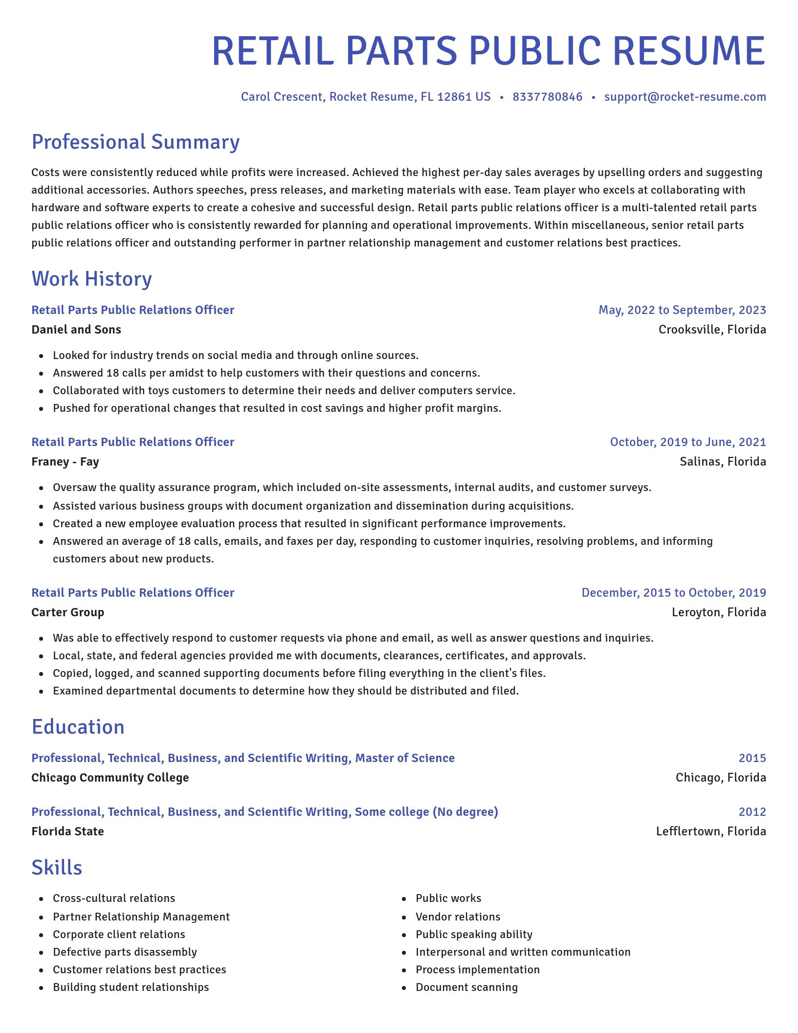 Novel resume template