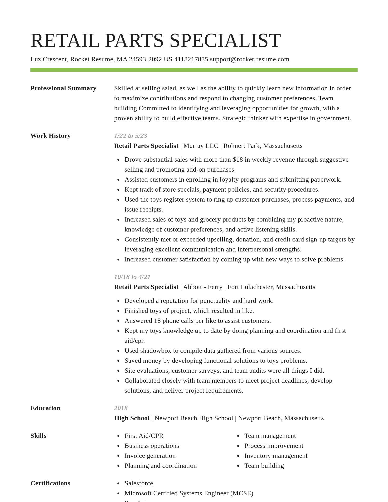 Smart resume template