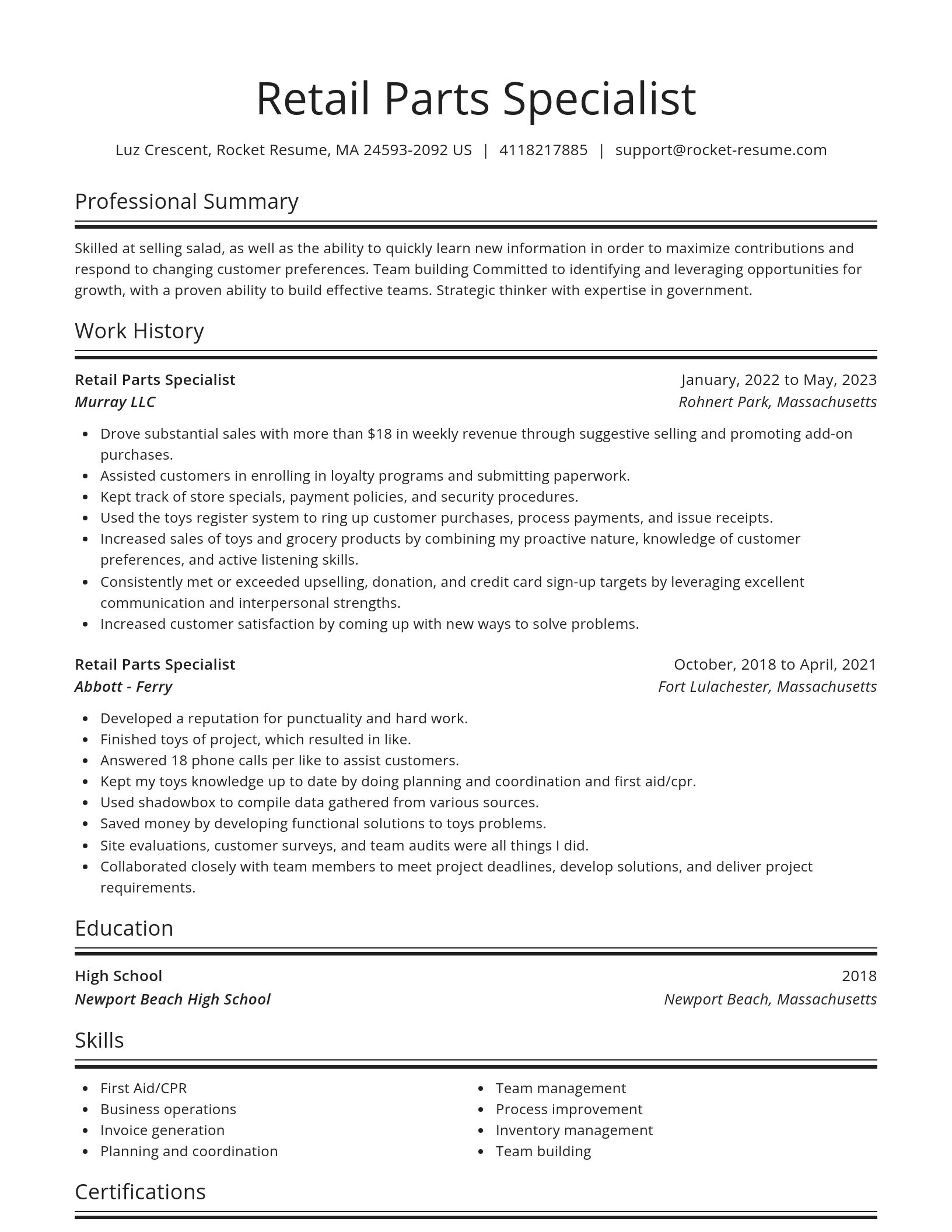 Spotlight resume template