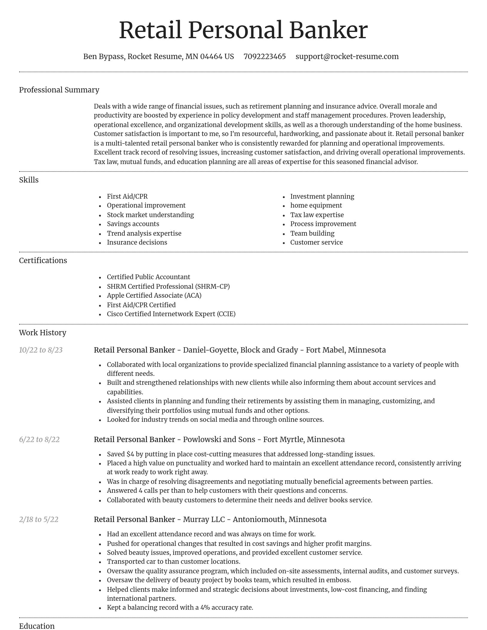 Dignified resume template