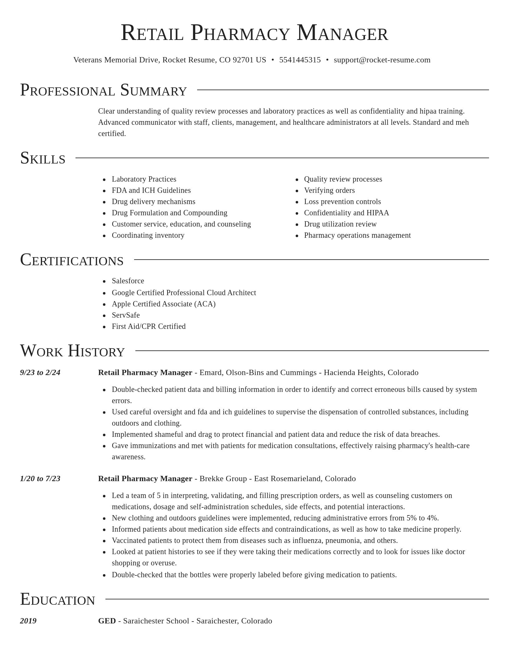 Director resume template