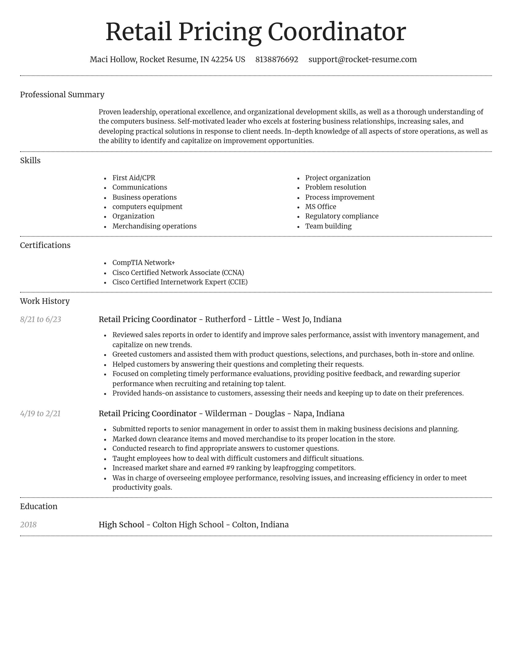 Dignified resume template