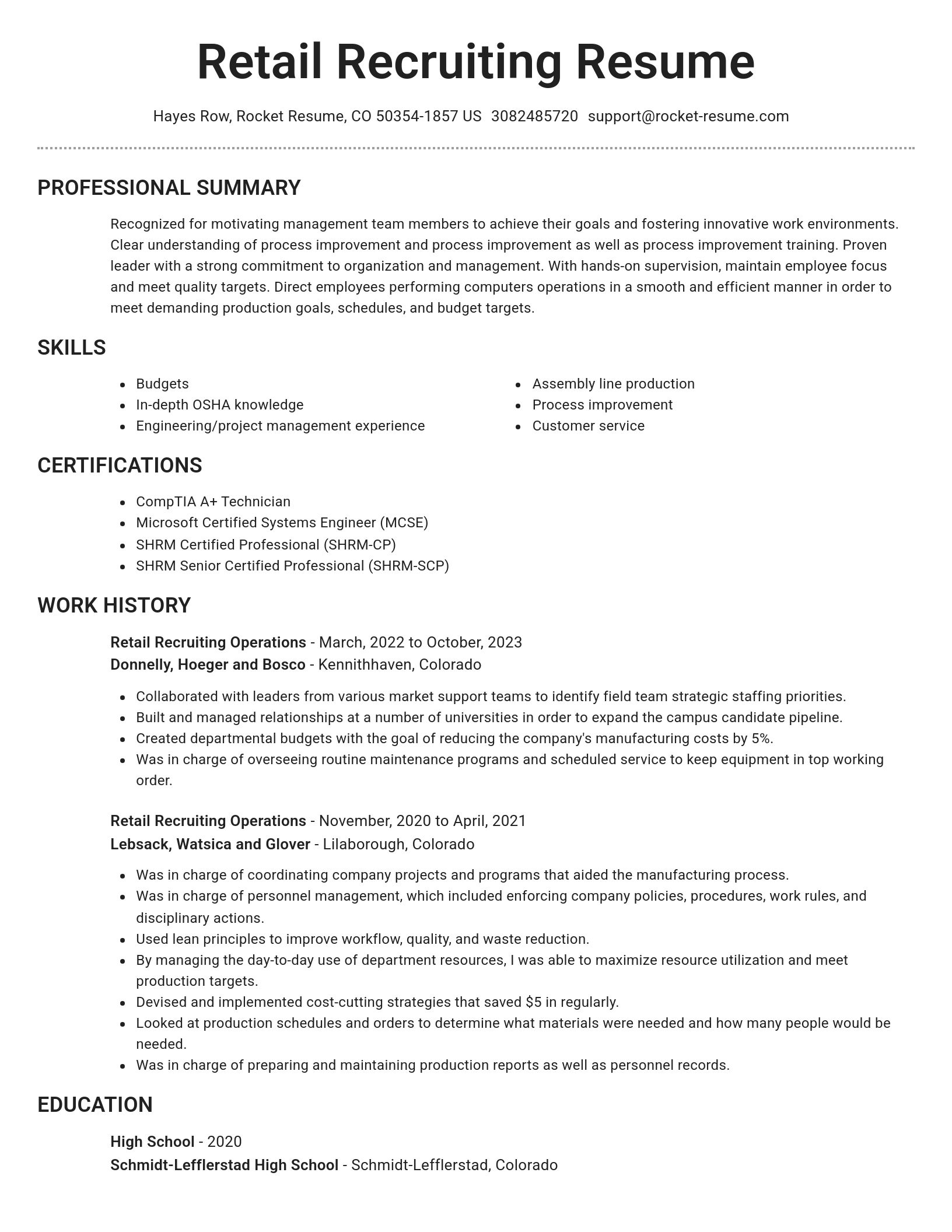 Brilliant resume template