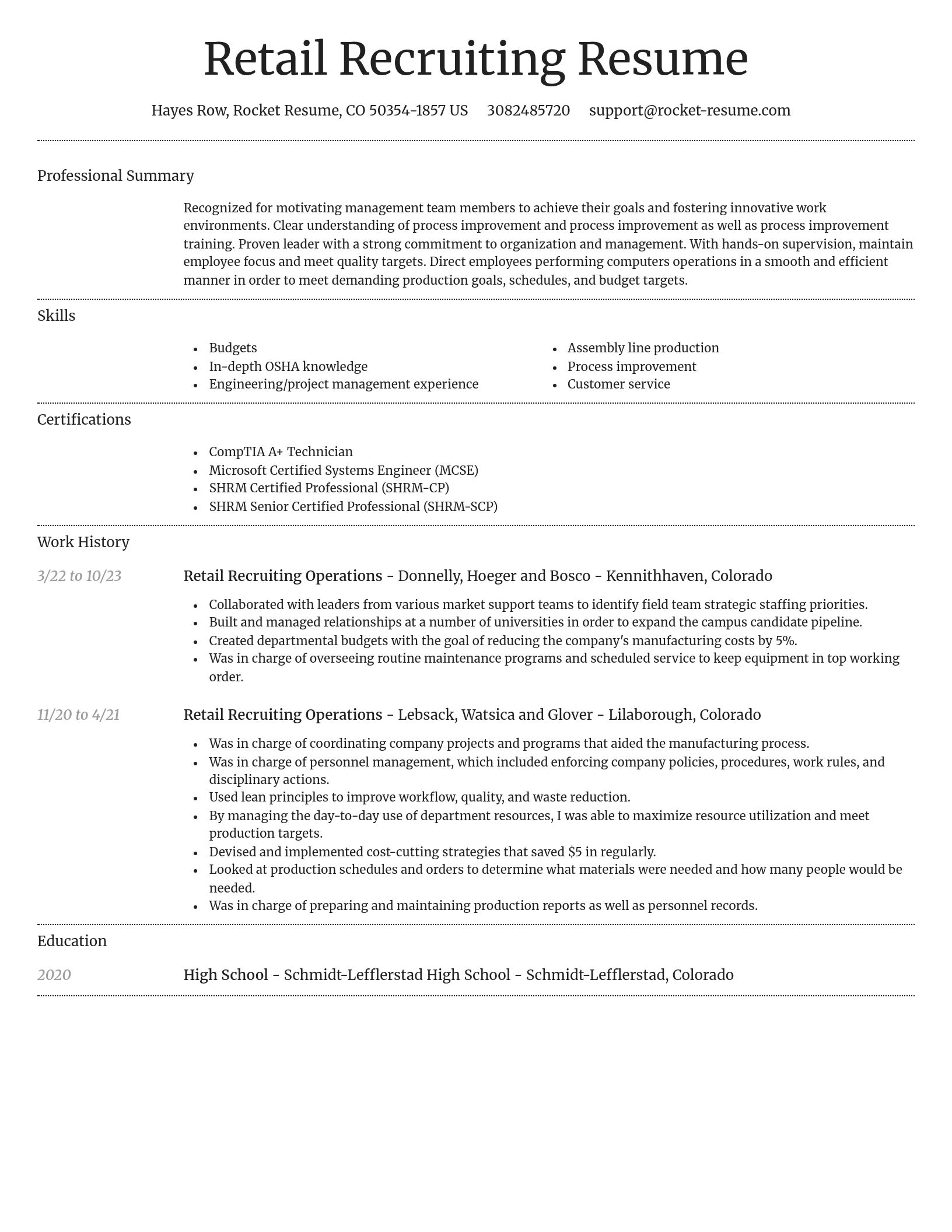 Dignified resume template