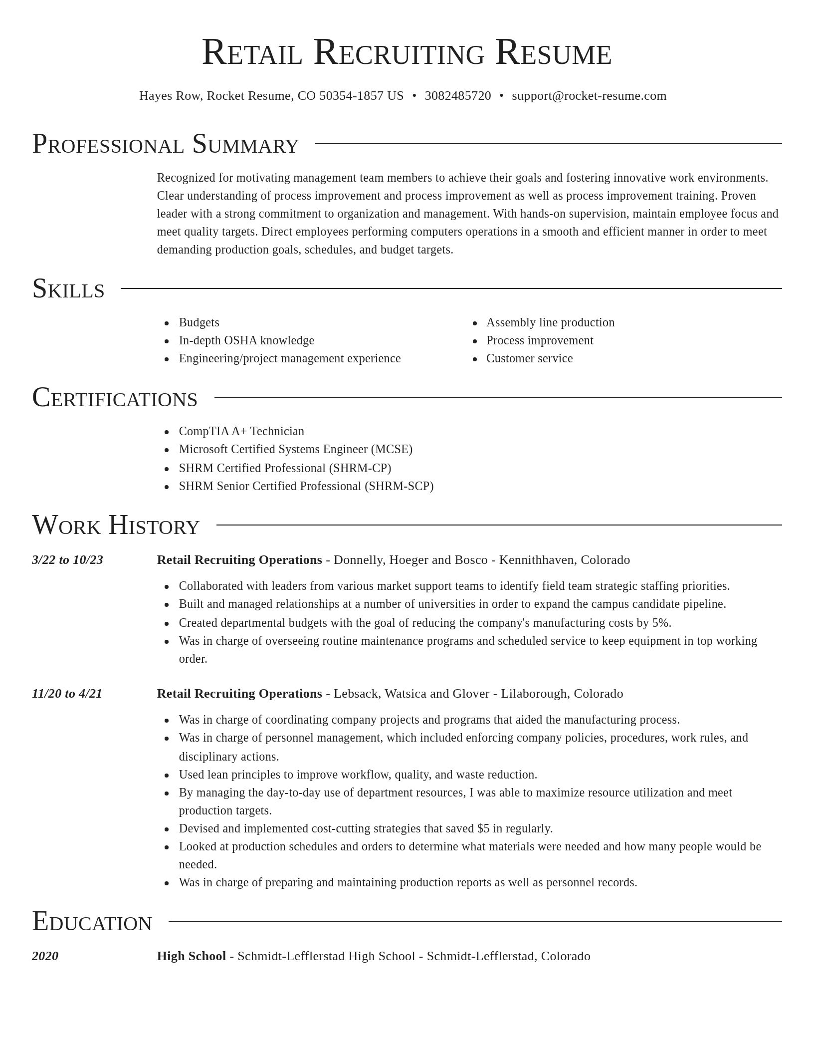 Director resume template