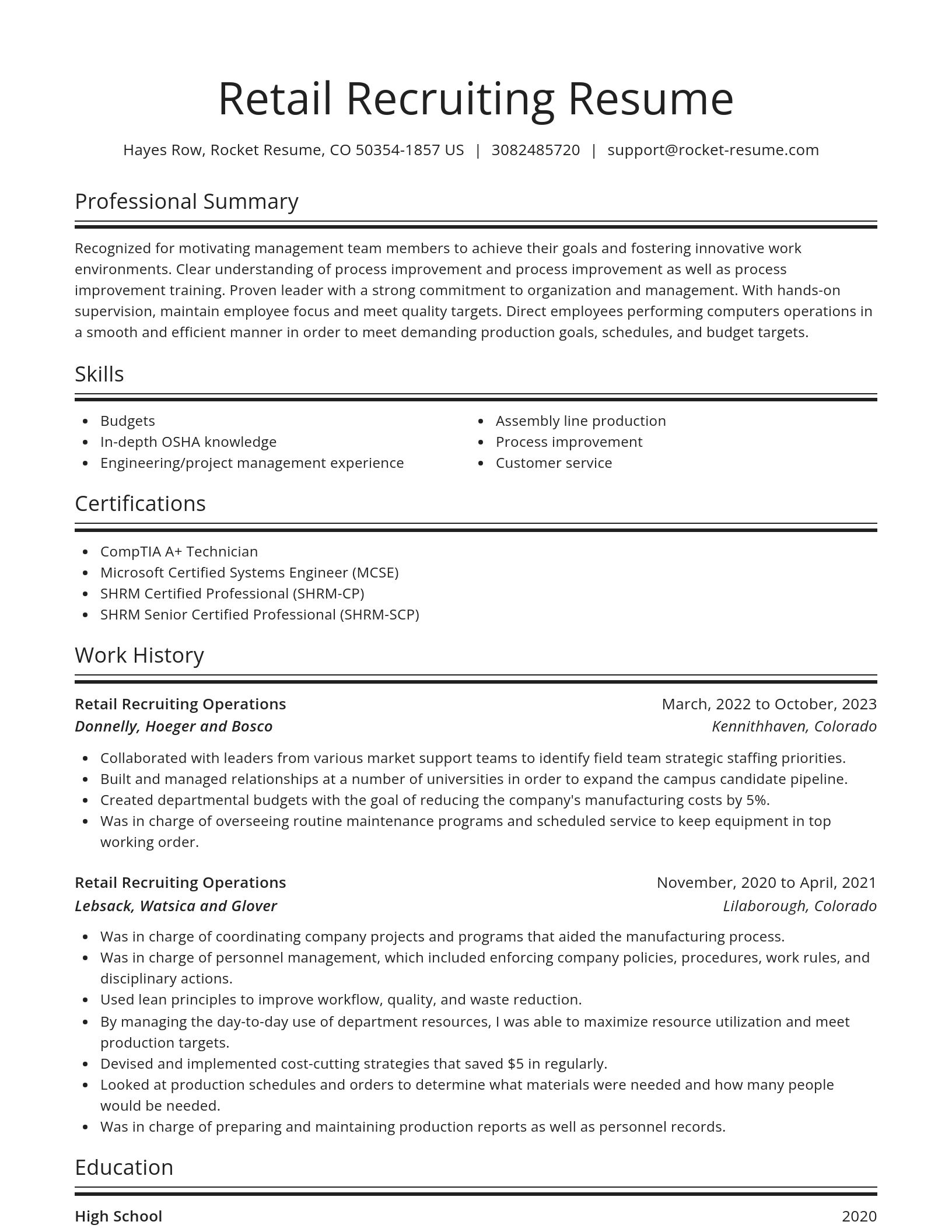 Spotlight resume template
