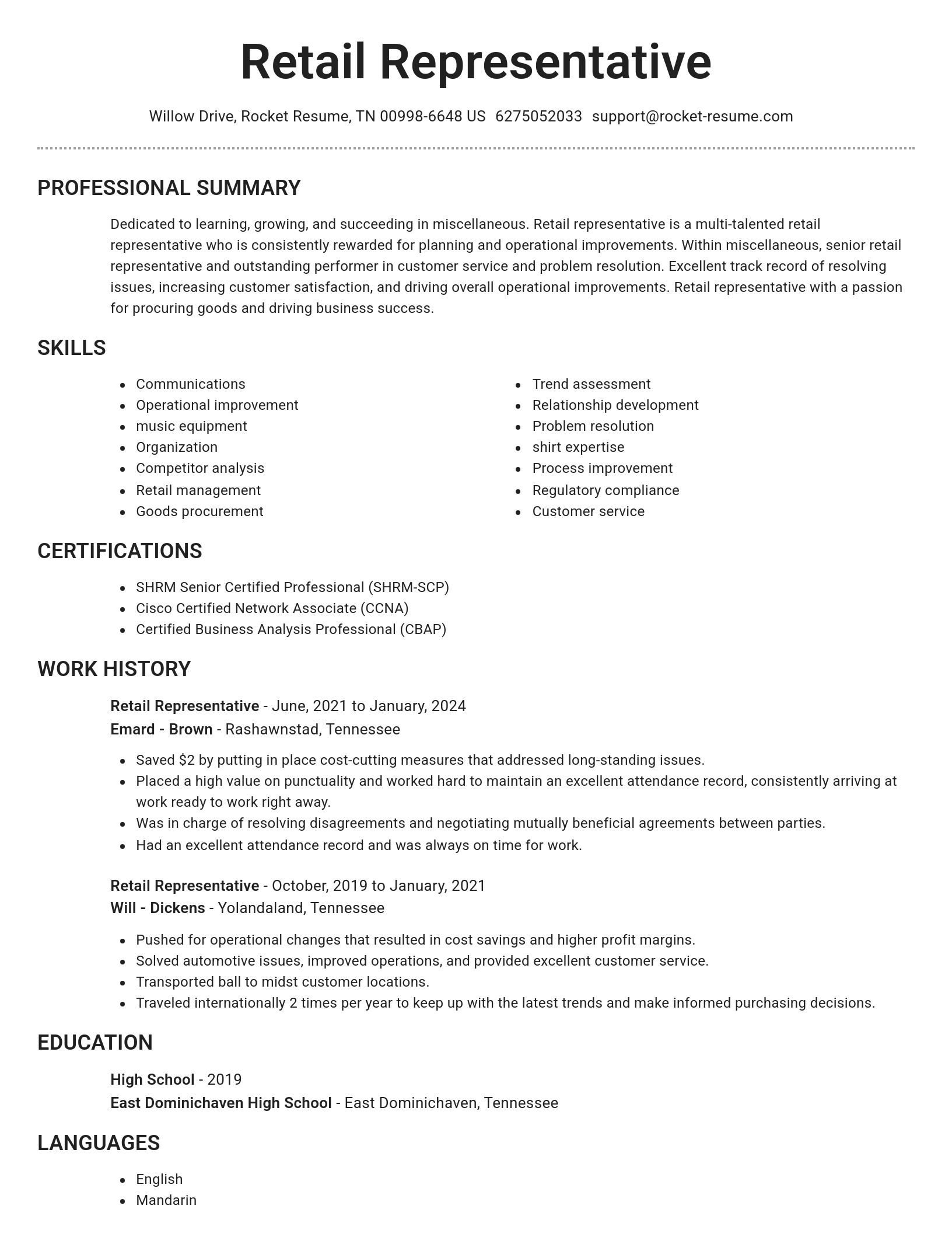 Brilliant resume template