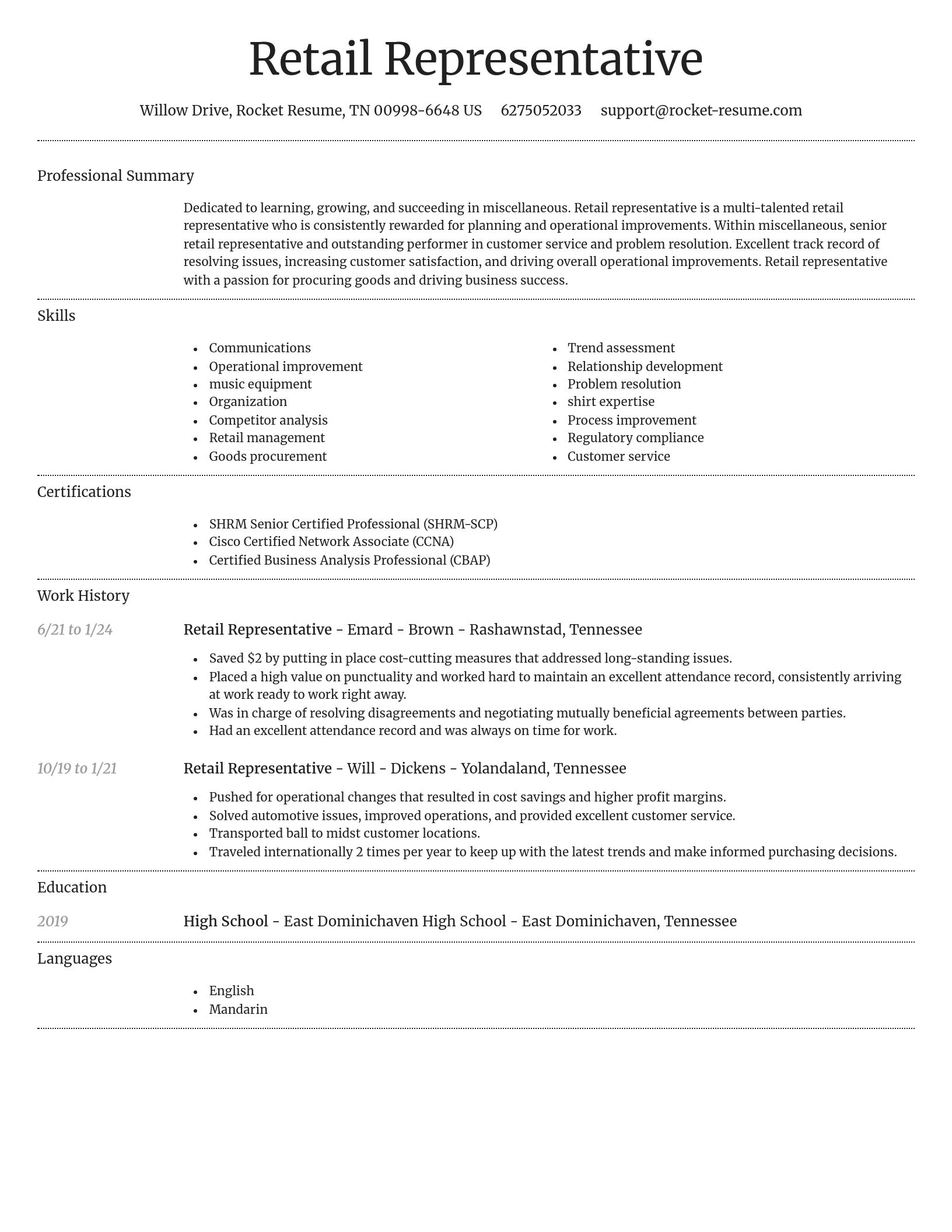 Dignified resume template