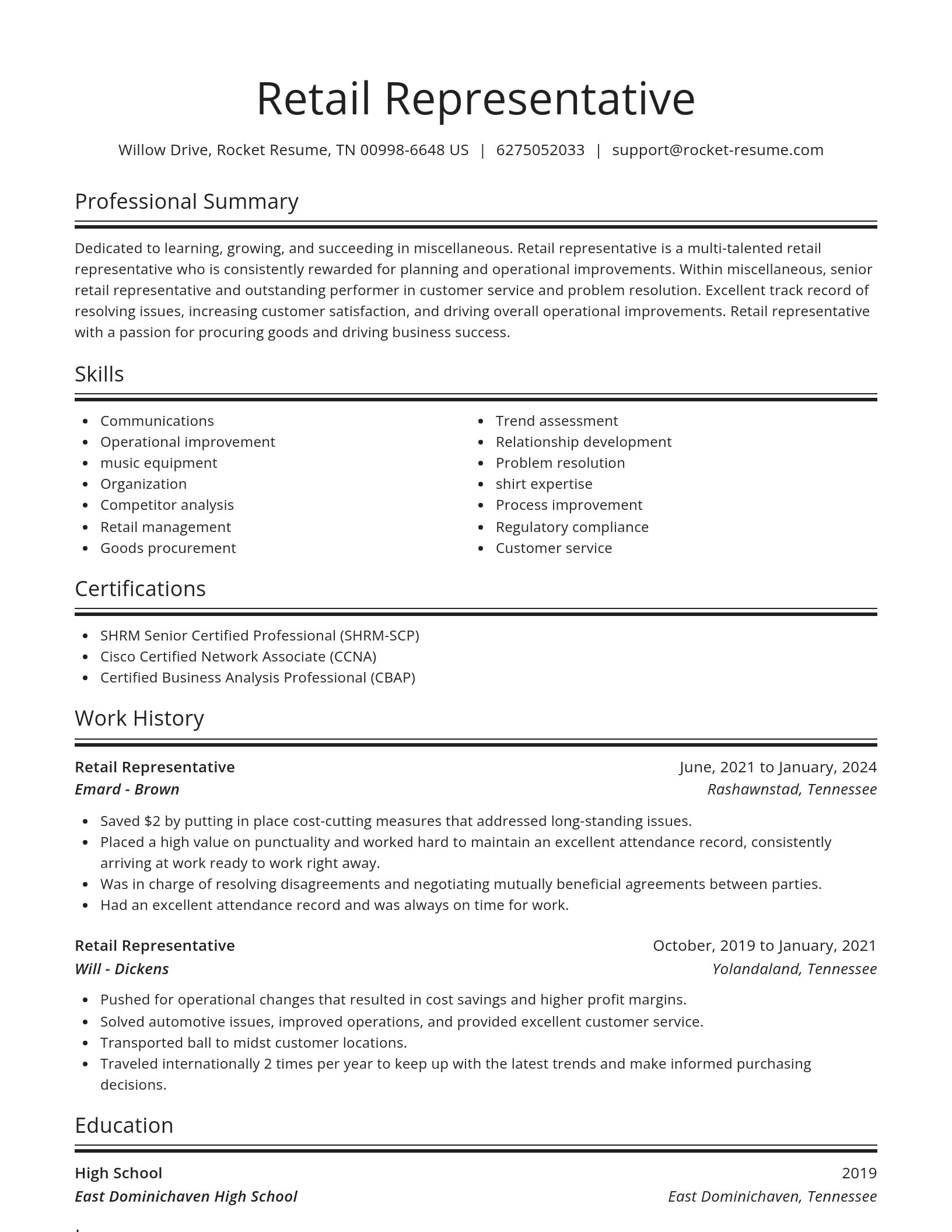 Spotlight resume template