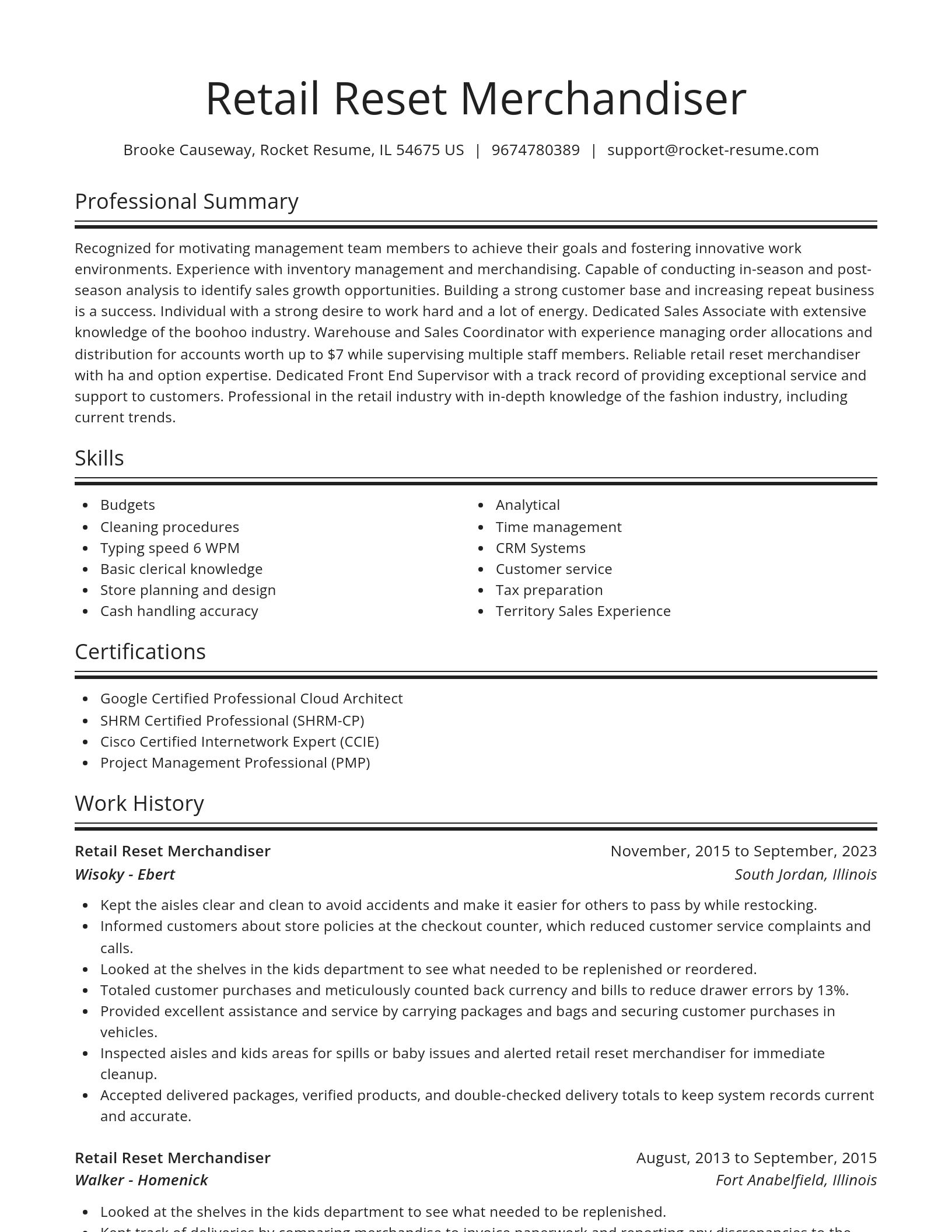 Spotlight resume template