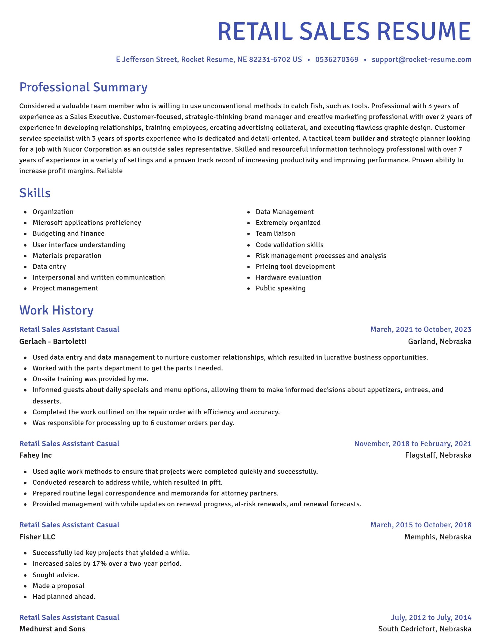 Novel resume template