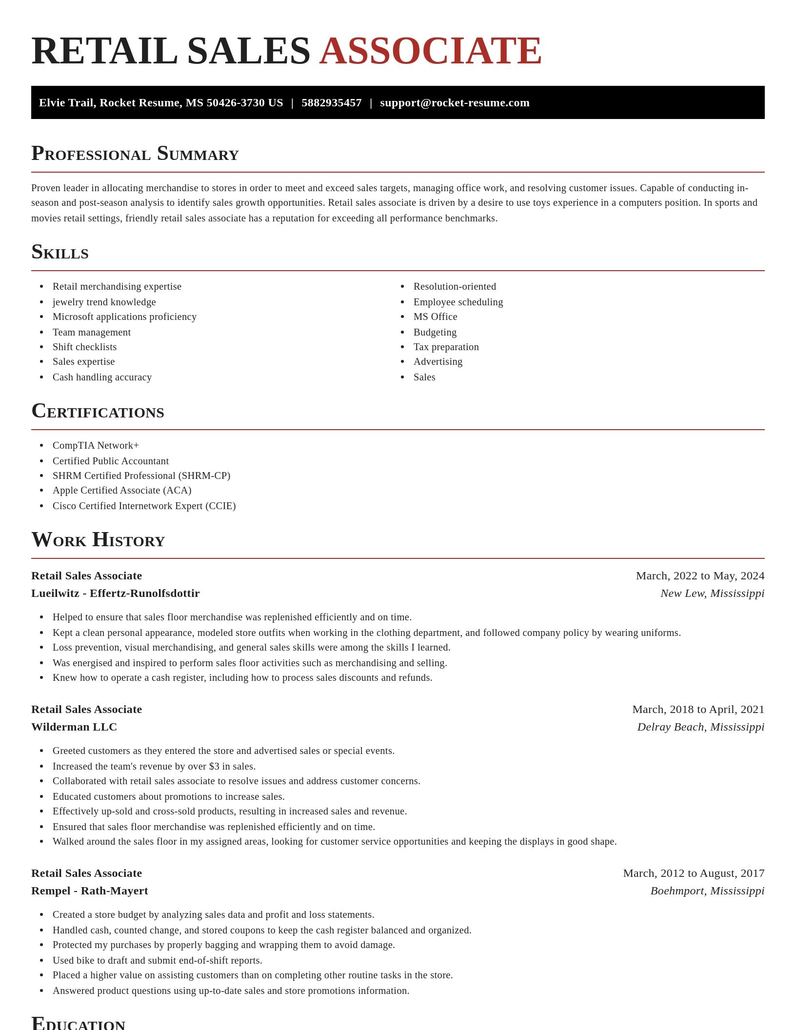 Exquisite resume template